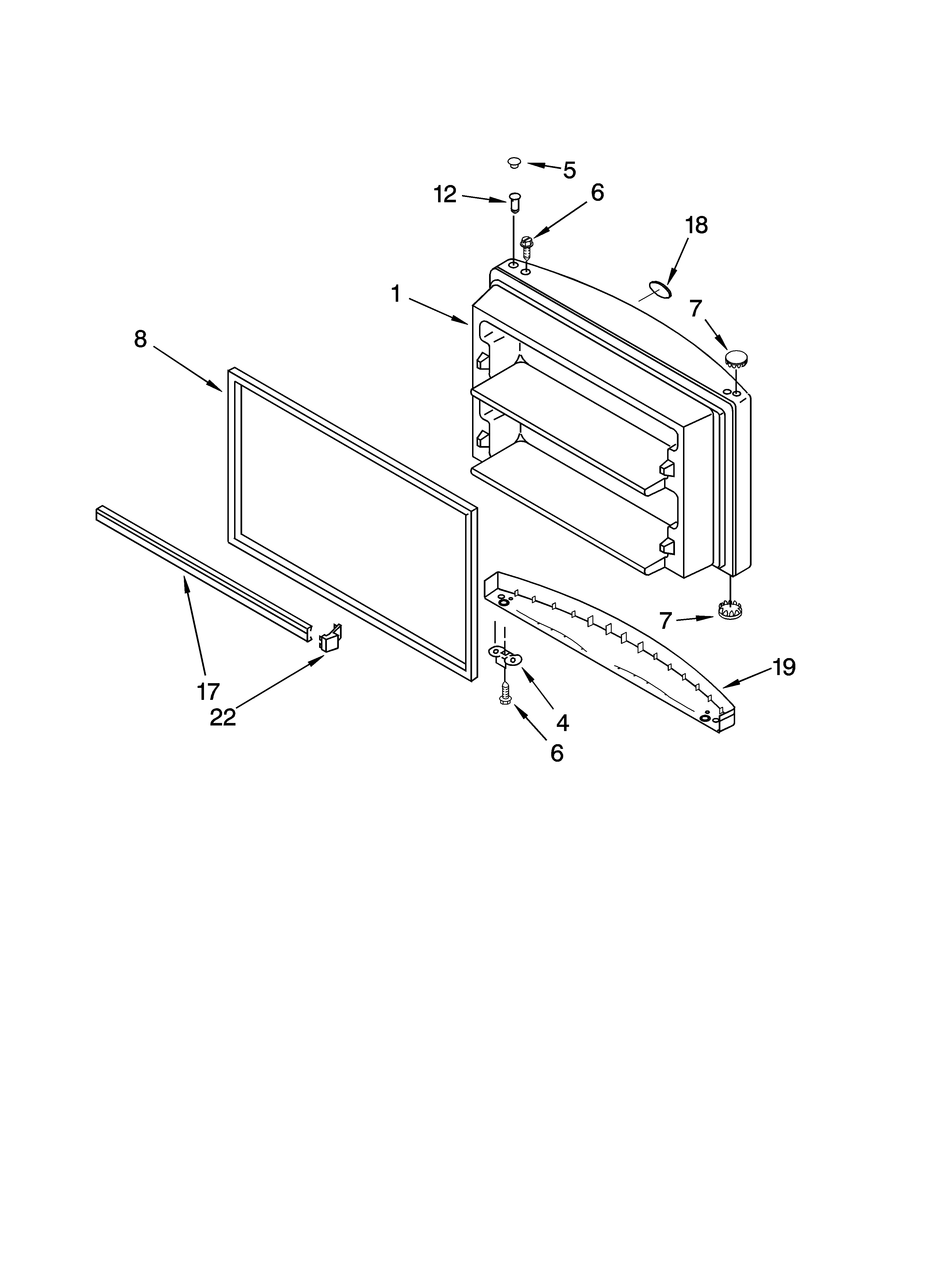 Whirlpool GR2SHTXMS01 freezer door parts diagram