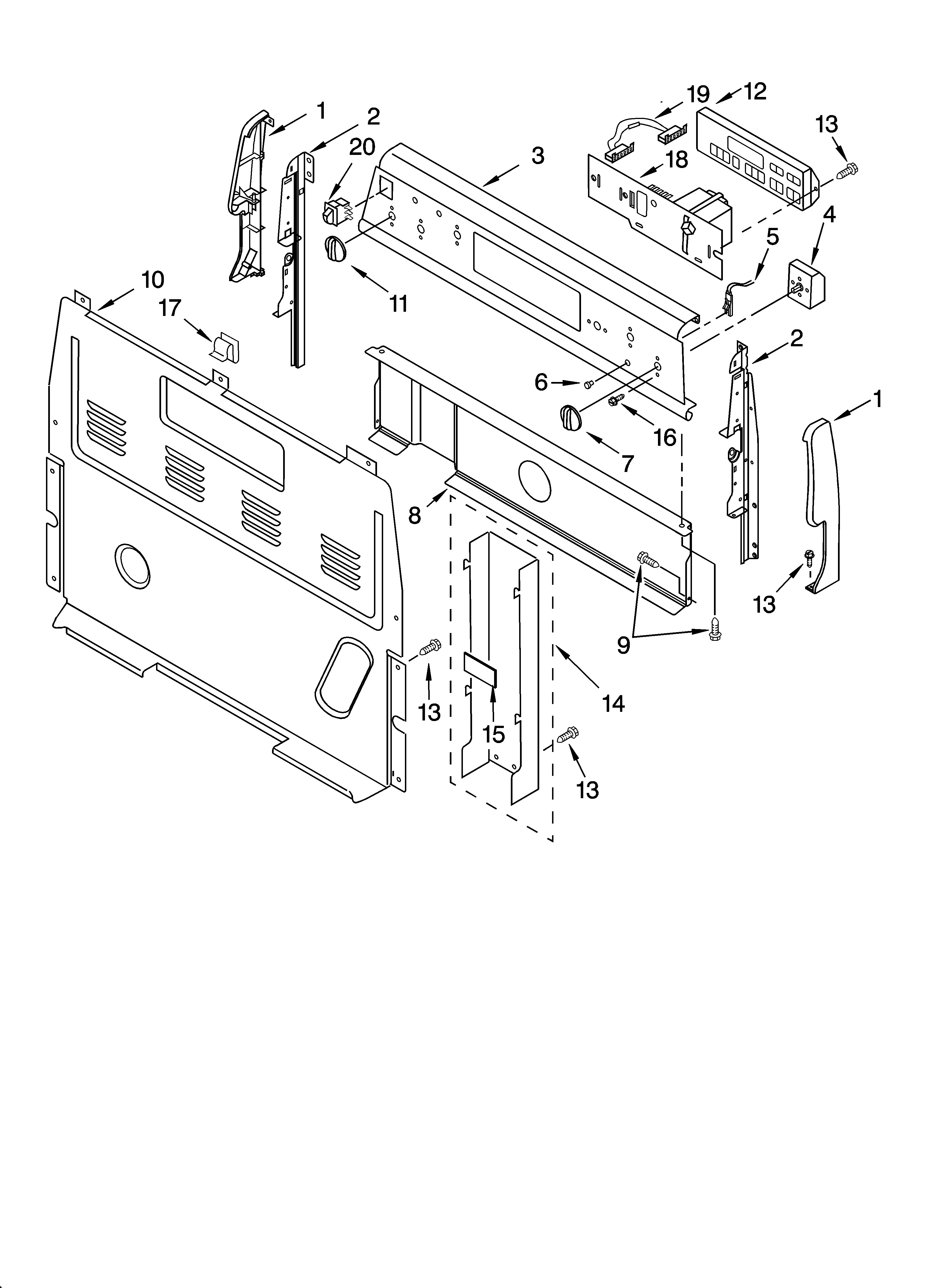 Whirlpool GR470LXMP0 control panel parts diagram