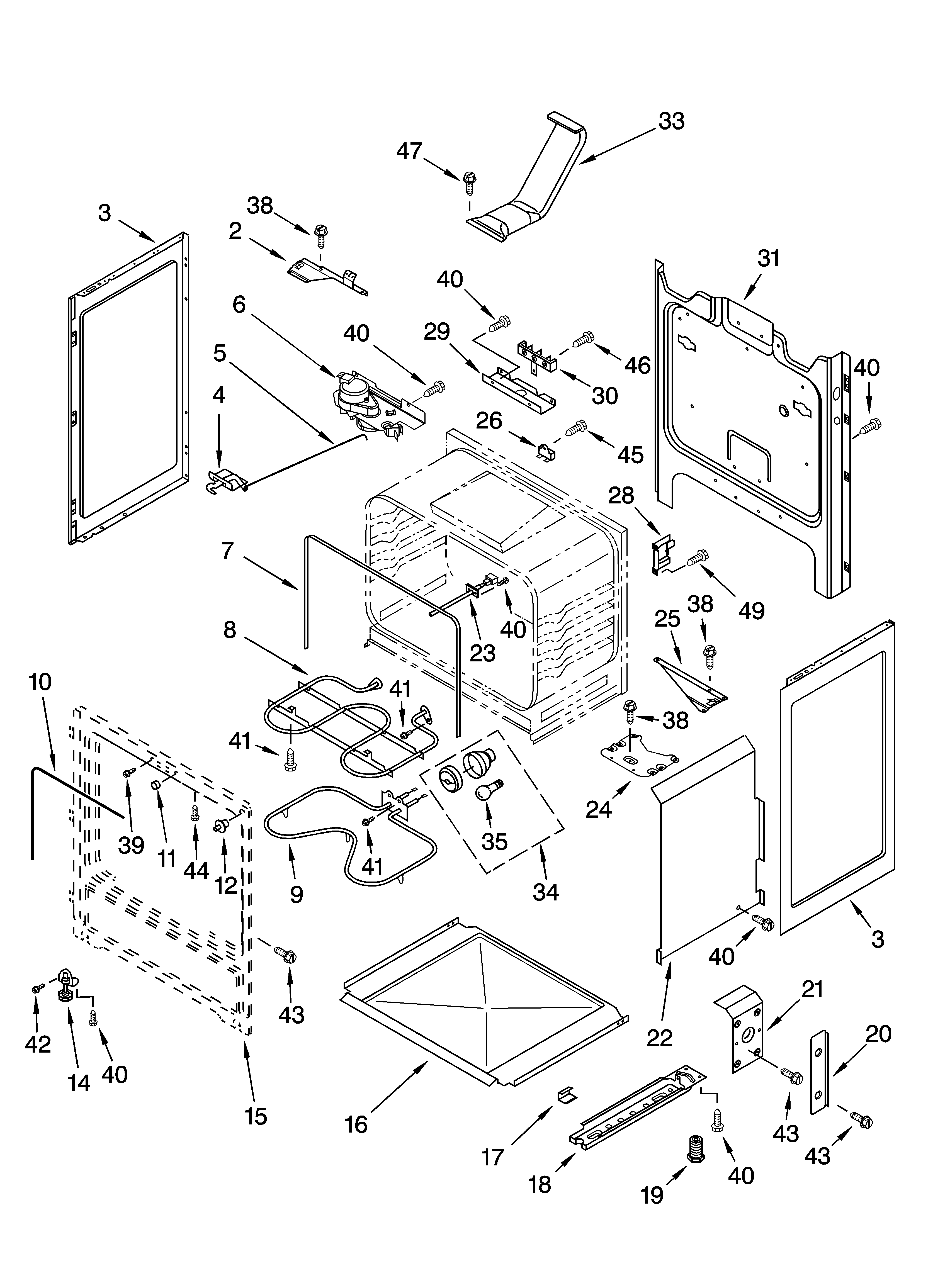 Whirlpool GR470LXMP0 chassis parts diagram