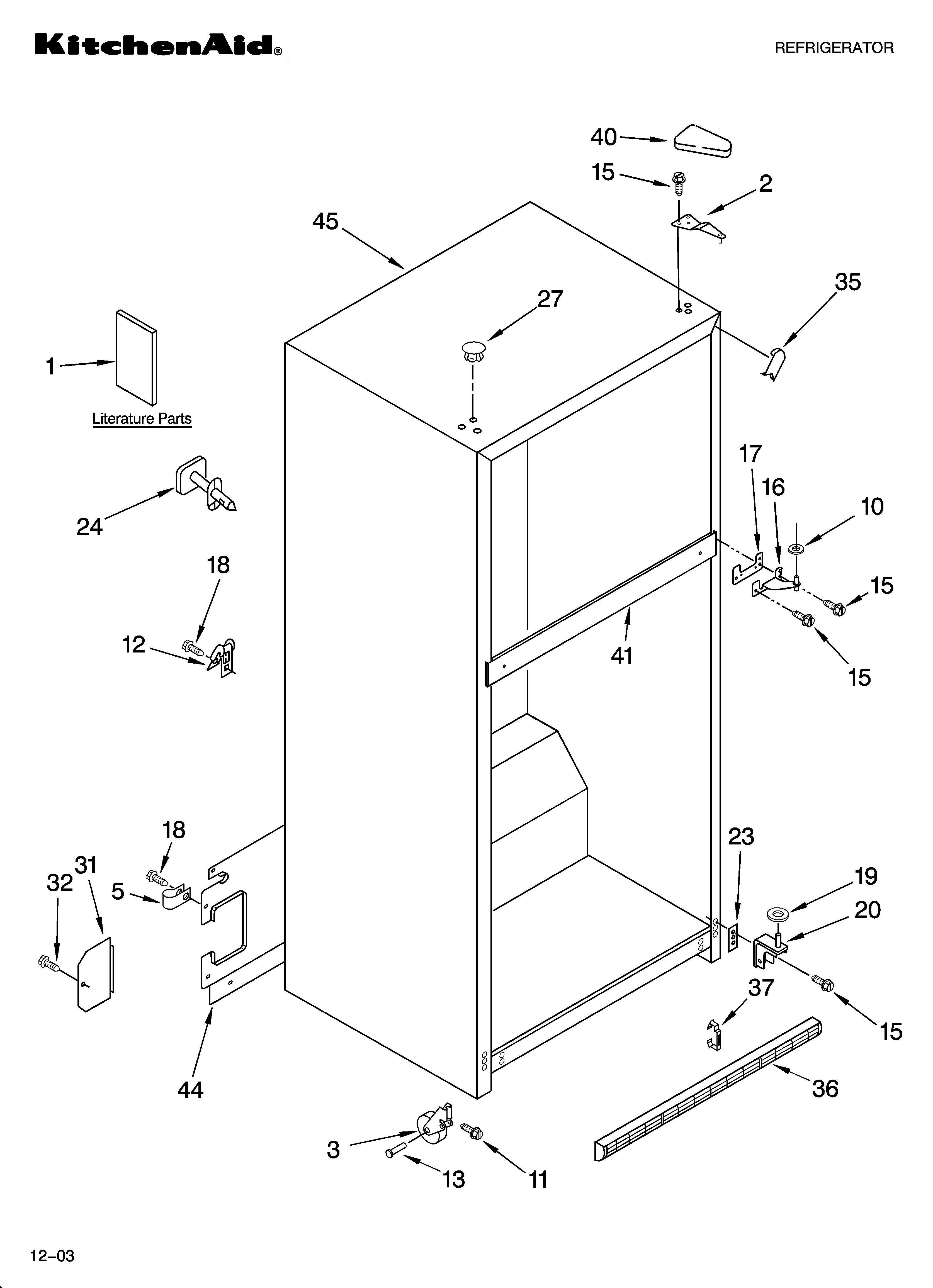 KitchenAid KTRC22KMBT01 cabinet parts diagram