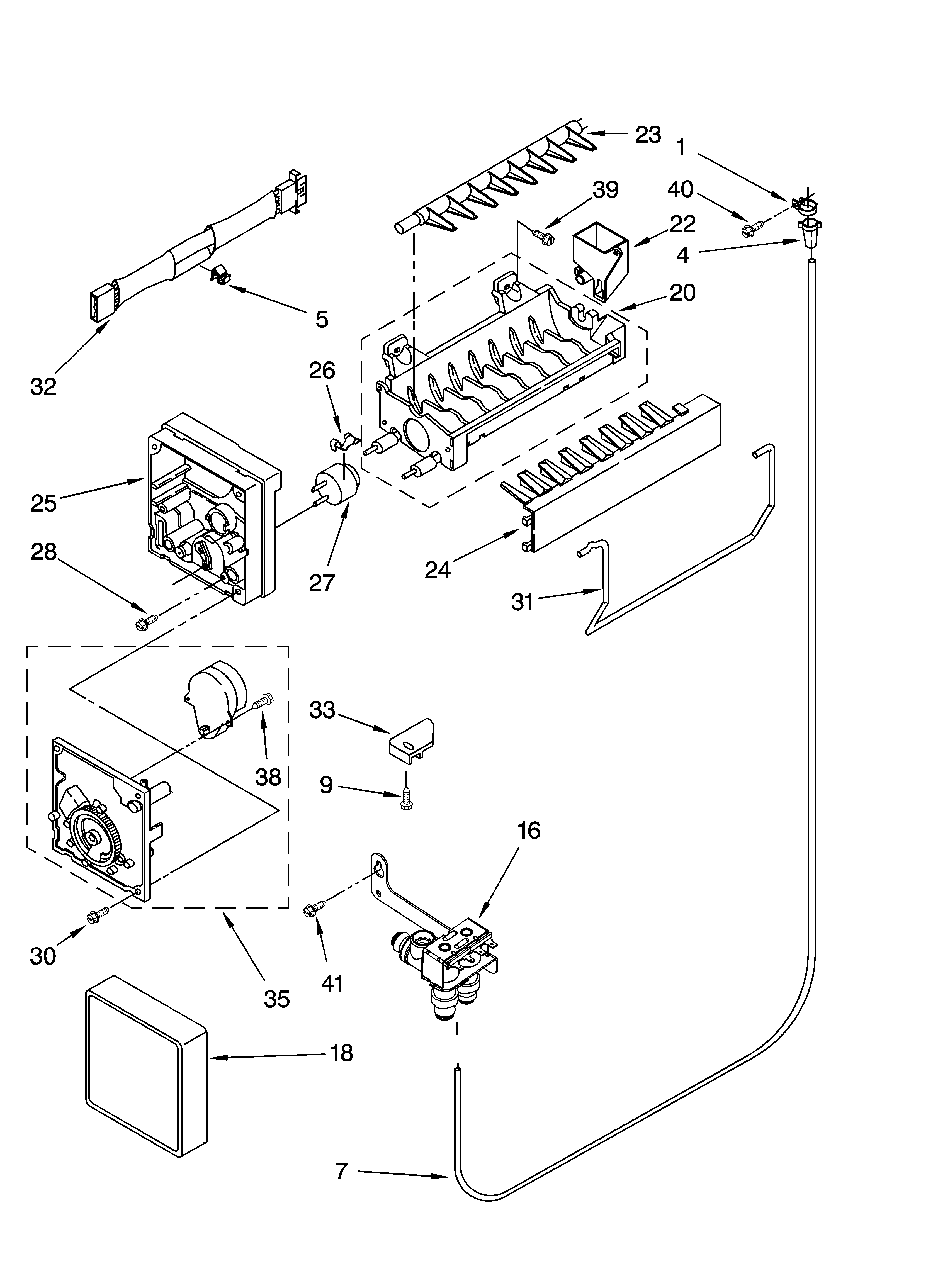 KitchenAid KTRS22EMWH01 icemaker parts diagram