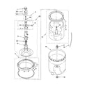 Roper RAX7244KQ2 agitator, basket and tub parts diagram
