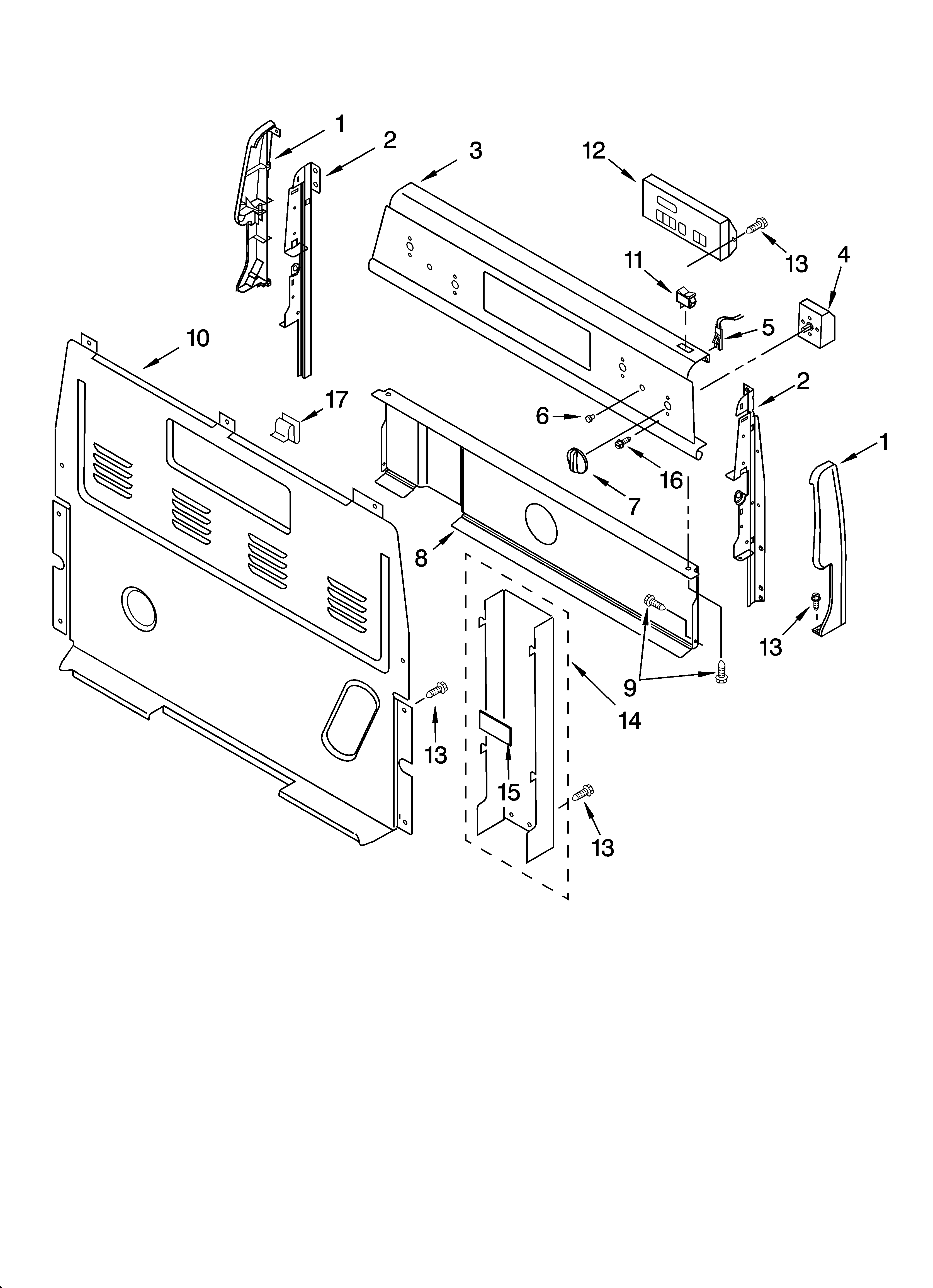Whirlpool RF368LXMS0 control panel parts diagram