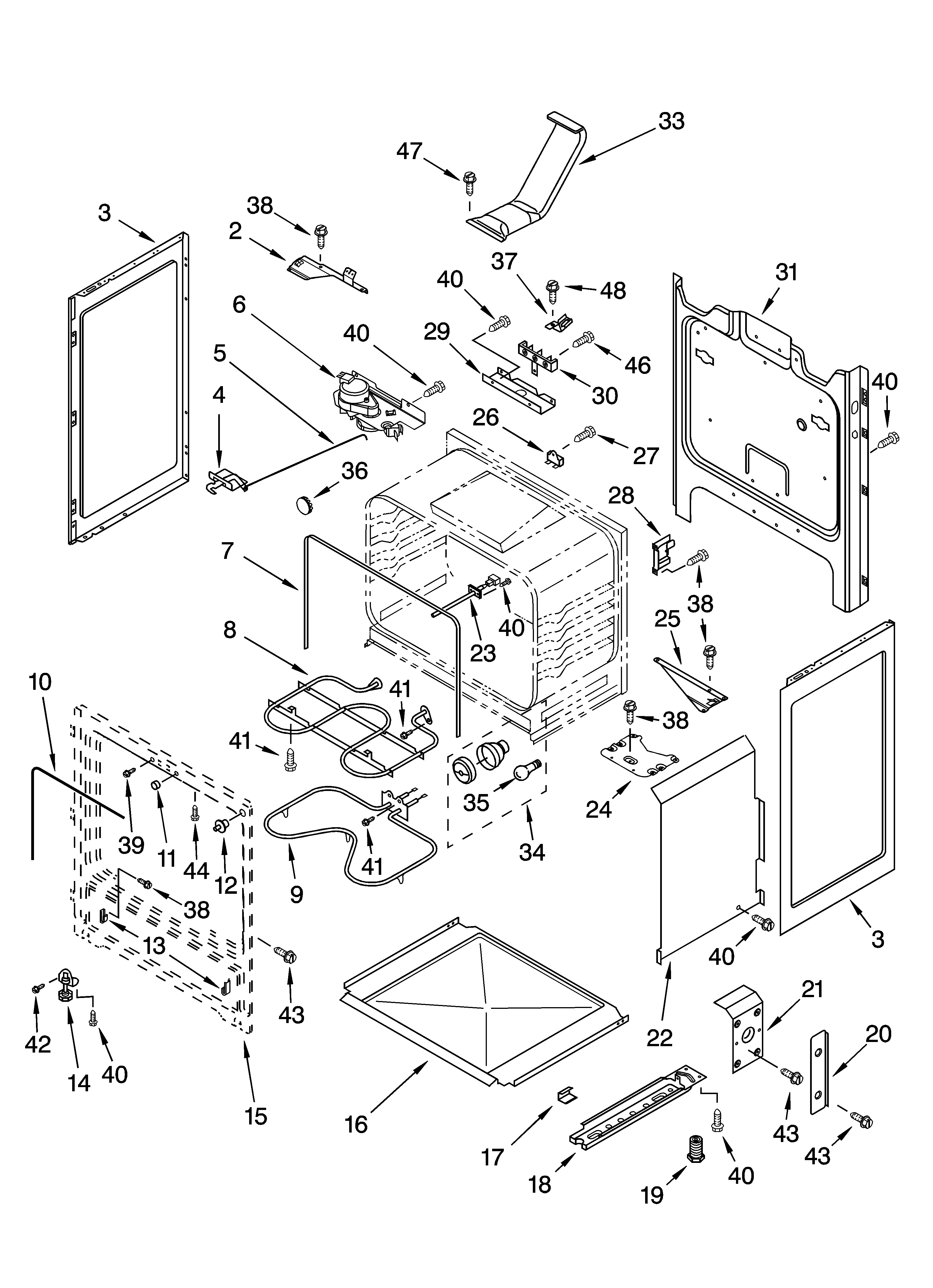 Whirlpool RF368LXMS0 chassis parts diagram