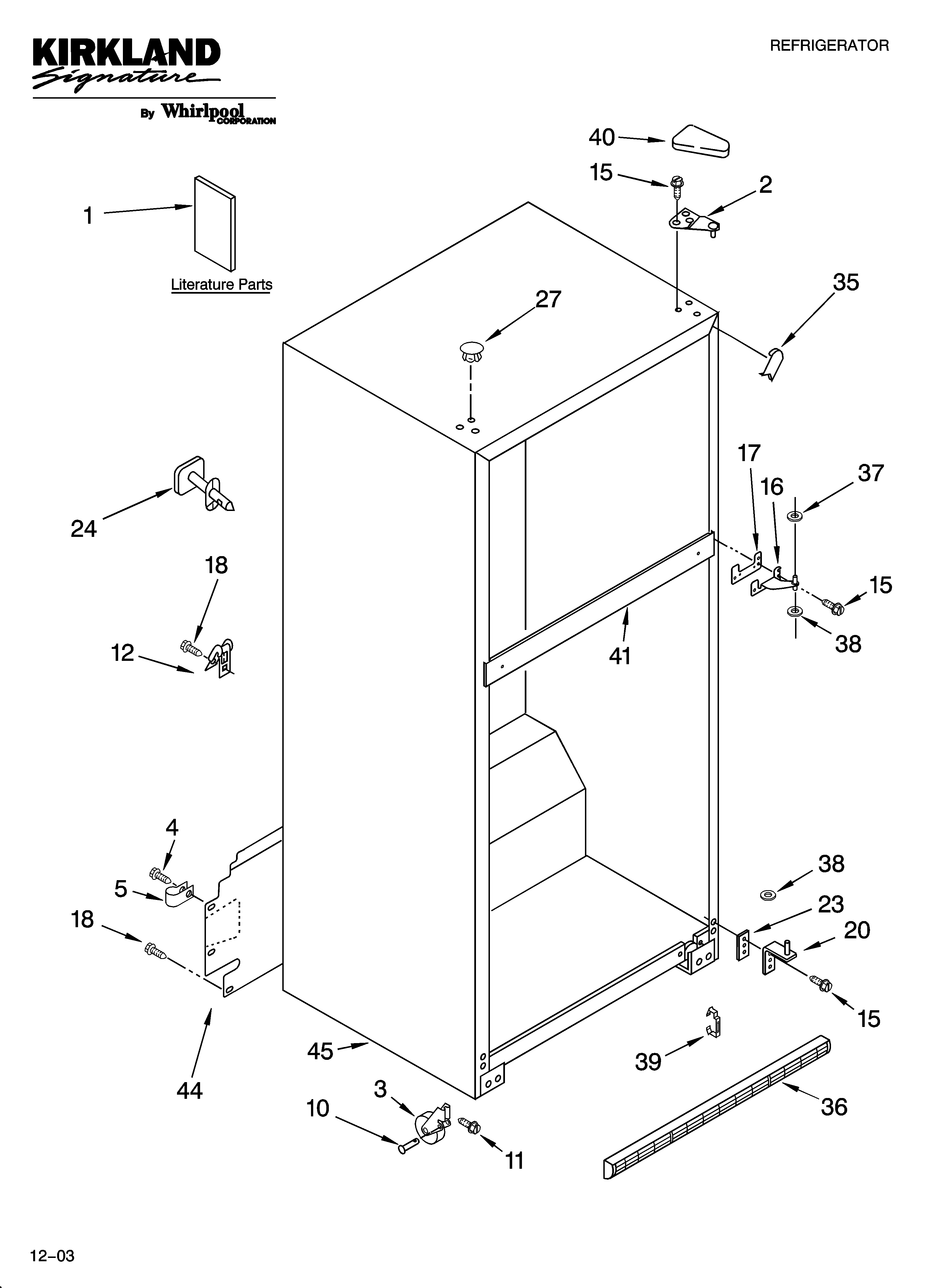 Kirkland ST21HPXPQ00 cabinet parts diagram
