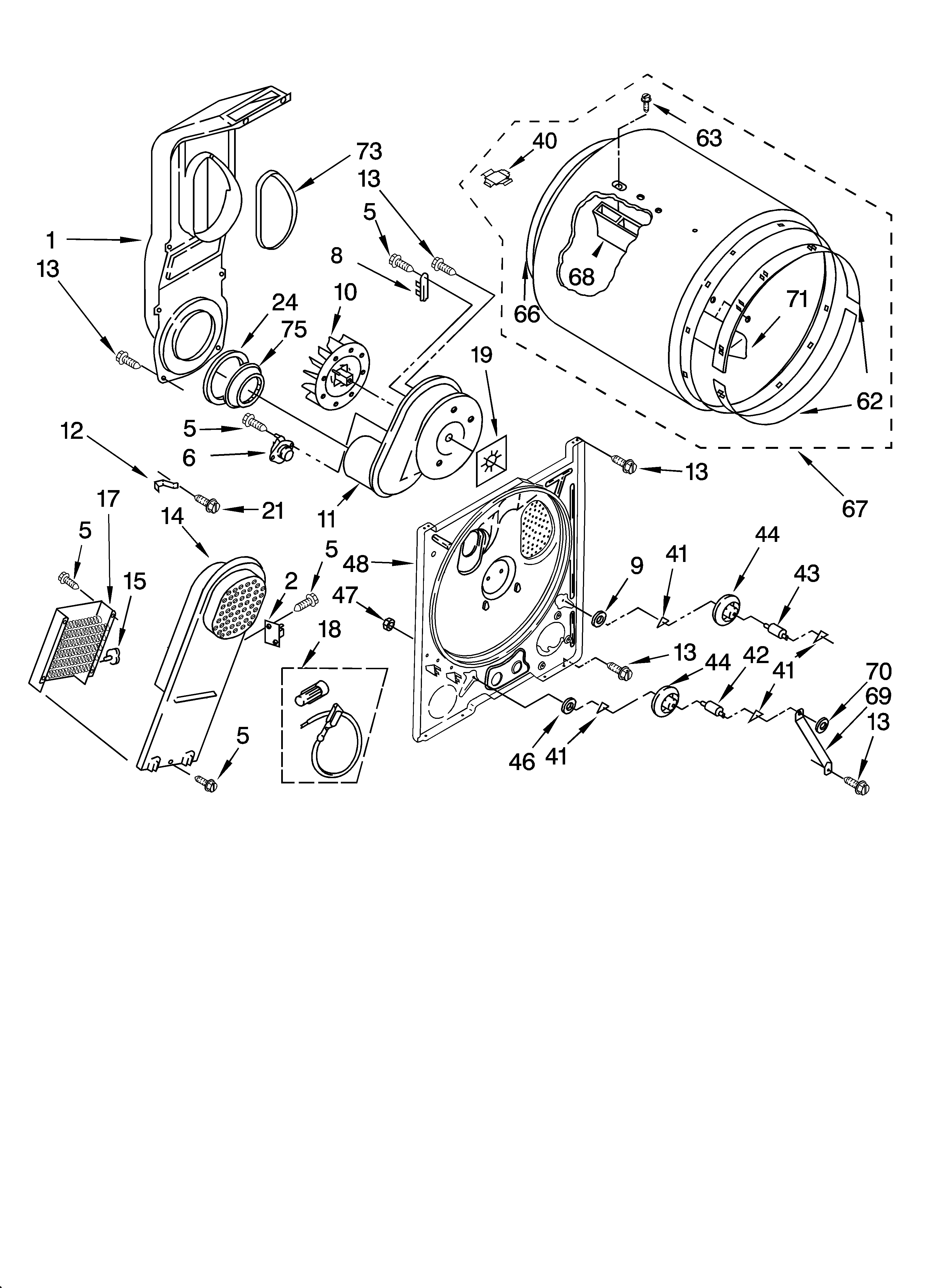 Whirlpool 3HLER5437JQ2 bulkhead parts diagram