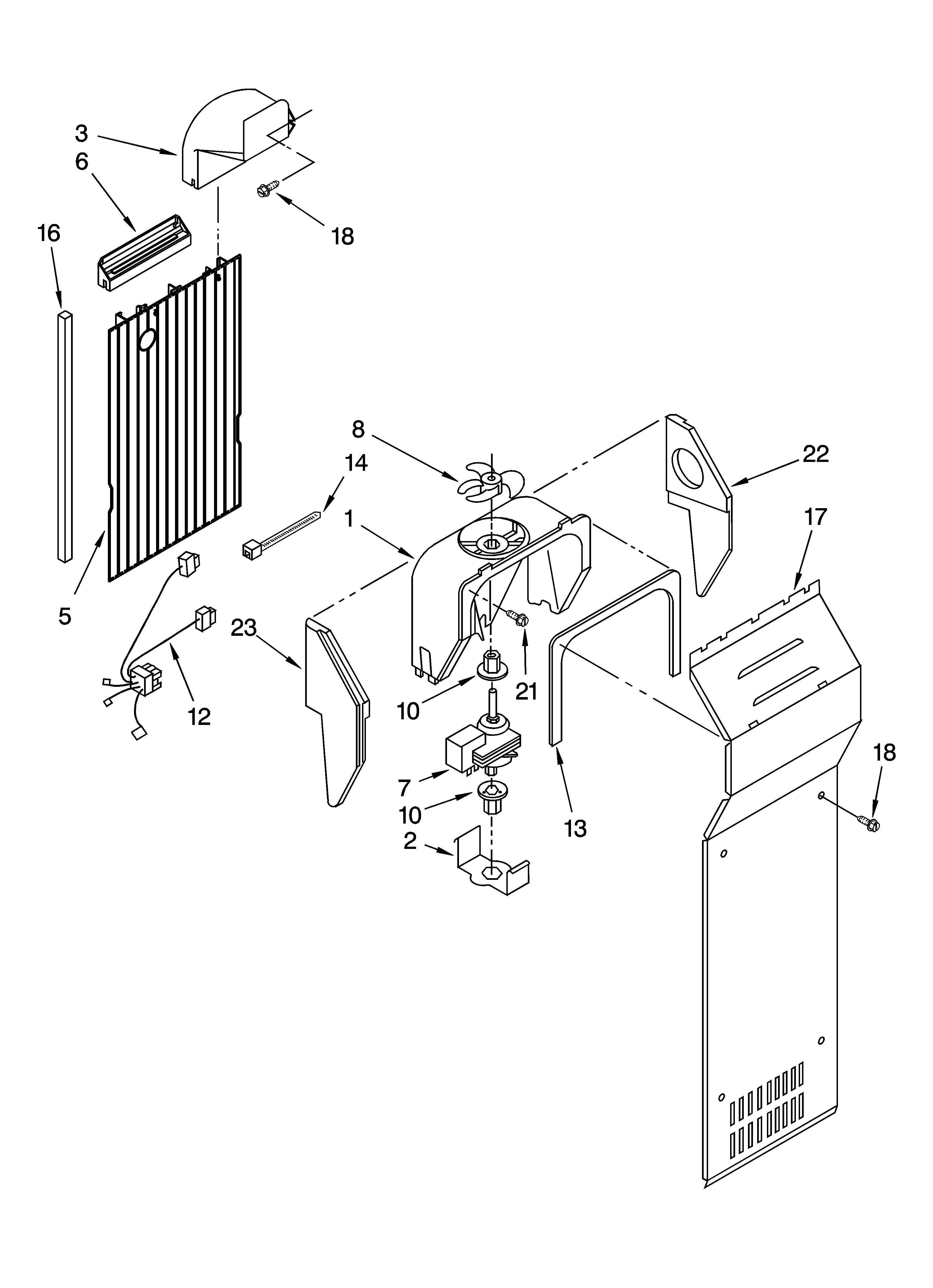 Whirlpool 6ED2FHKXKQ03 air flow parts diagram
