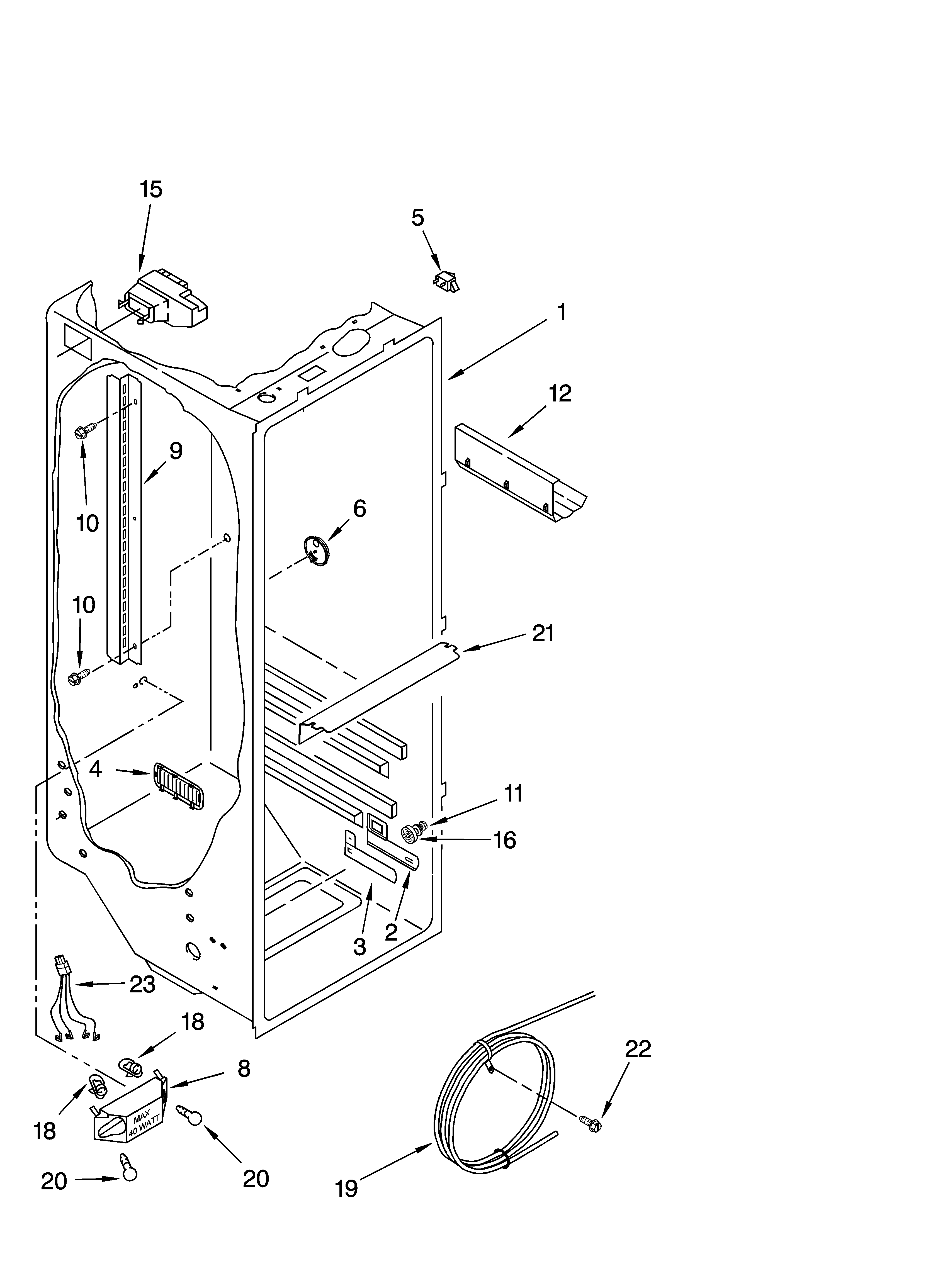 Whirlpool GS2SHEXNB00 refrigerator liner parts diagram