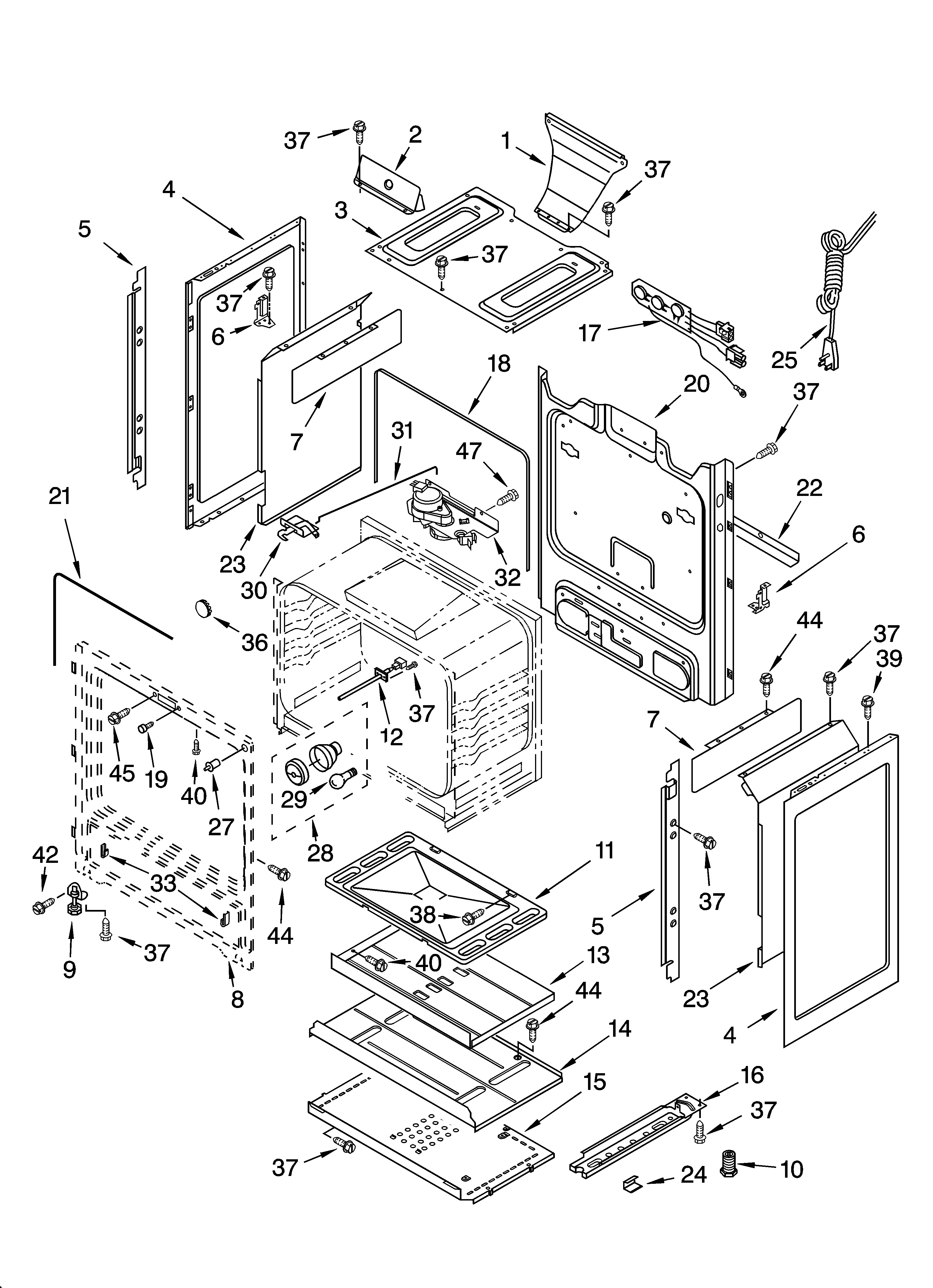 Whirlpool GS440LEMQ2 chassis parts diagram
