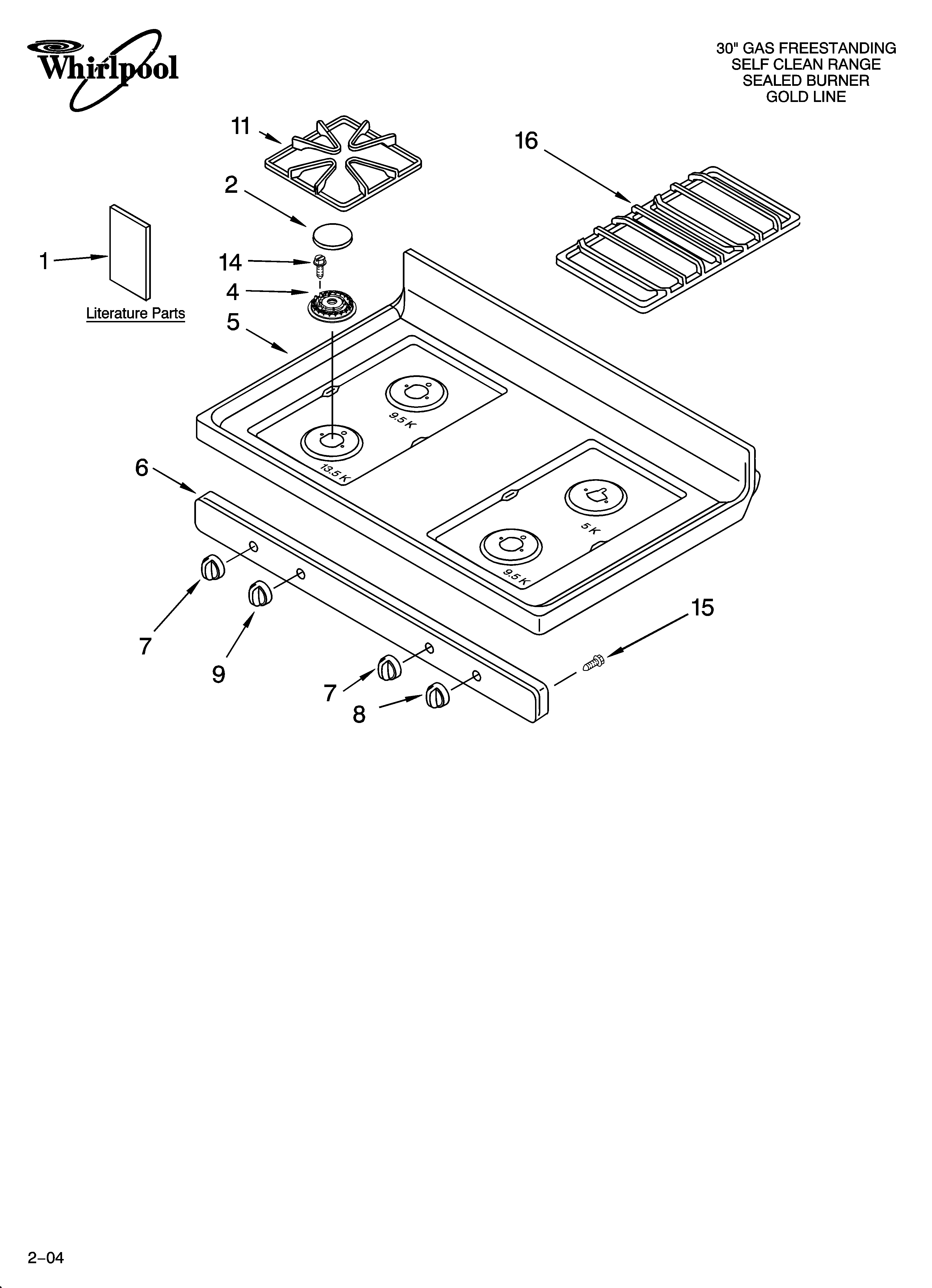 Whirlpool GS470LEMQ1 cooktop parts diagram