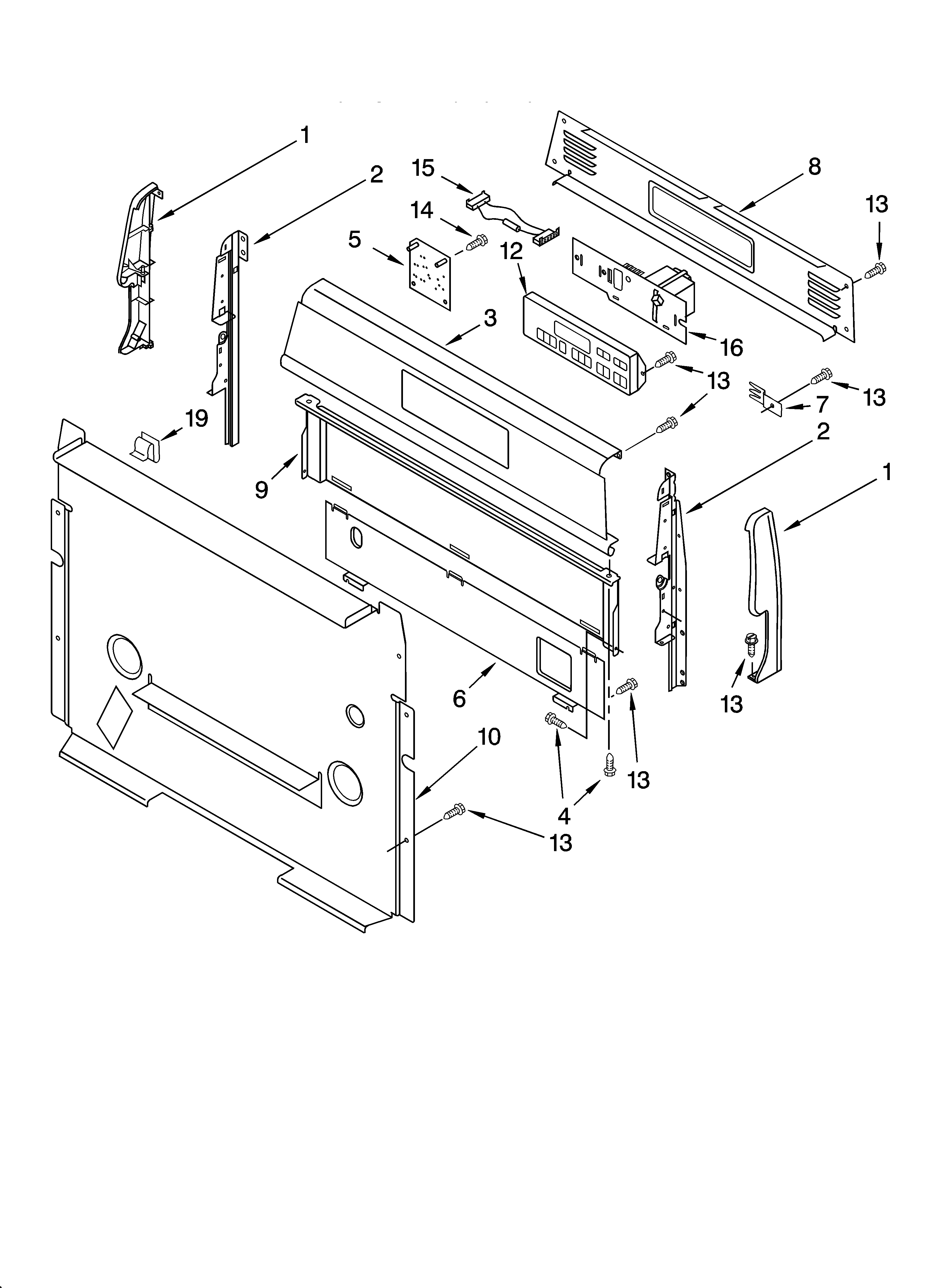 Whirlpool GS470LEMQ1 control panel parts diagram
