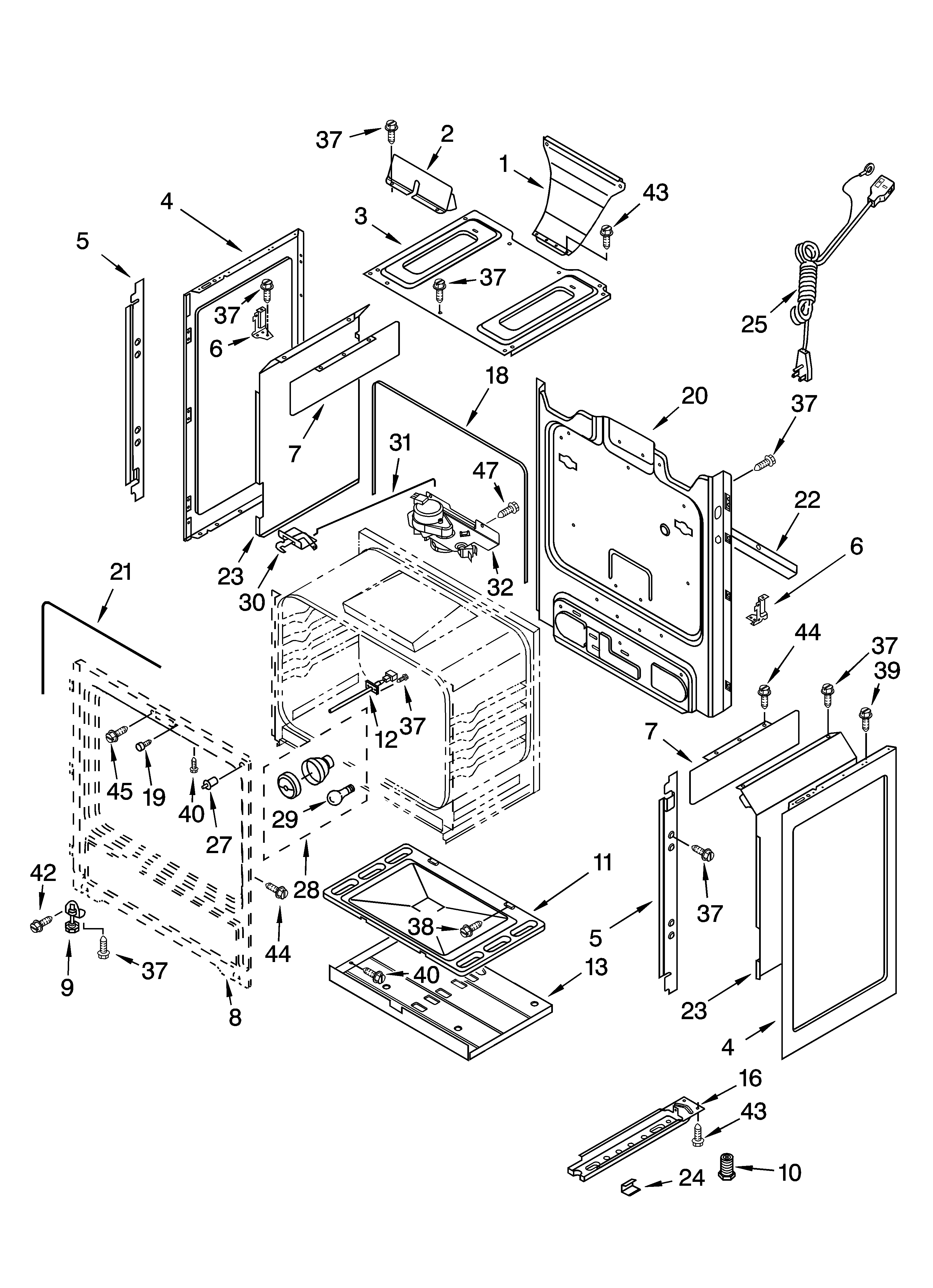 Whirlpool GS470LEMQ1 chassis parts diagram