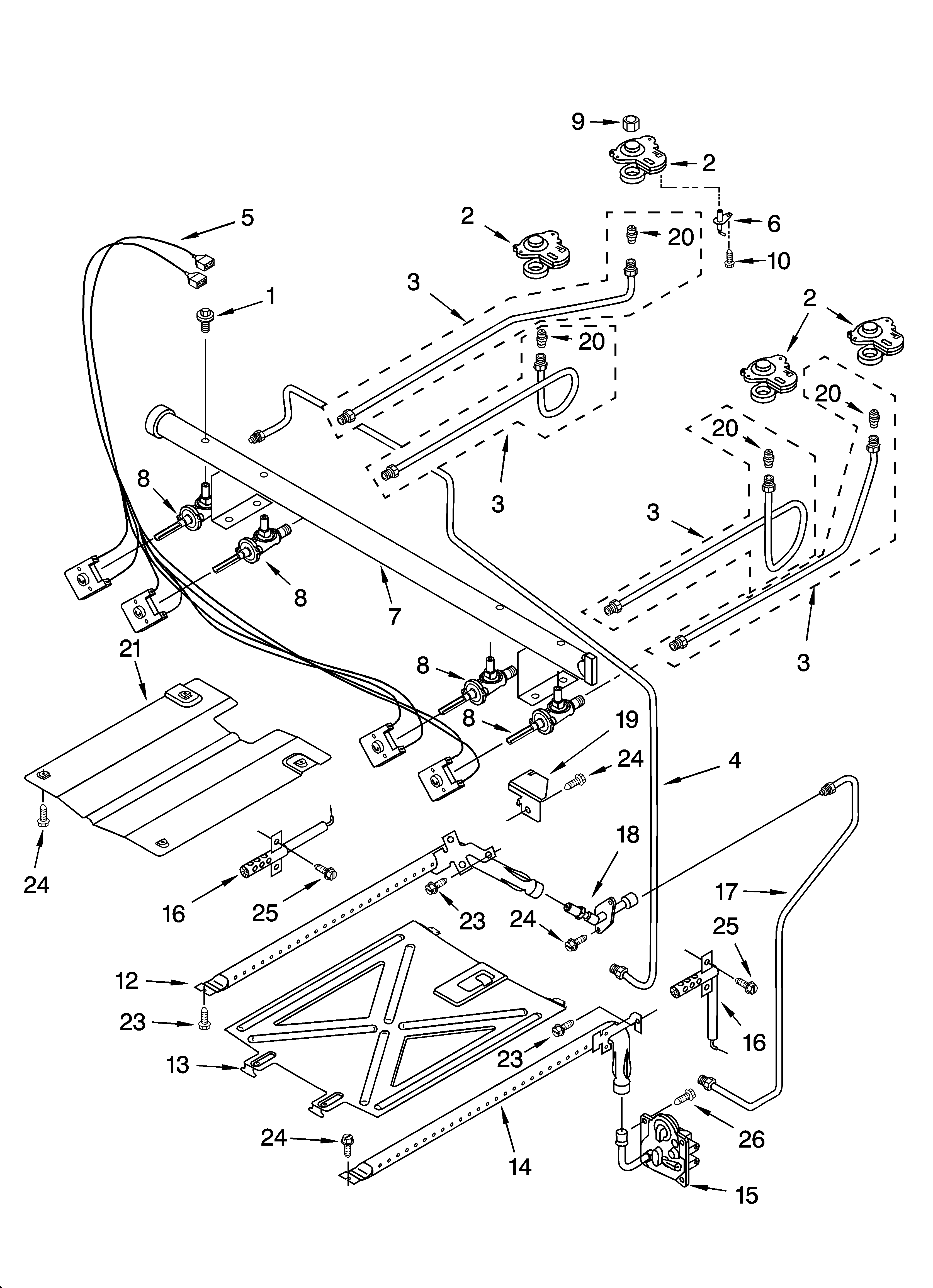 Whirlpool GS475LEMS1 manifold parts diagram