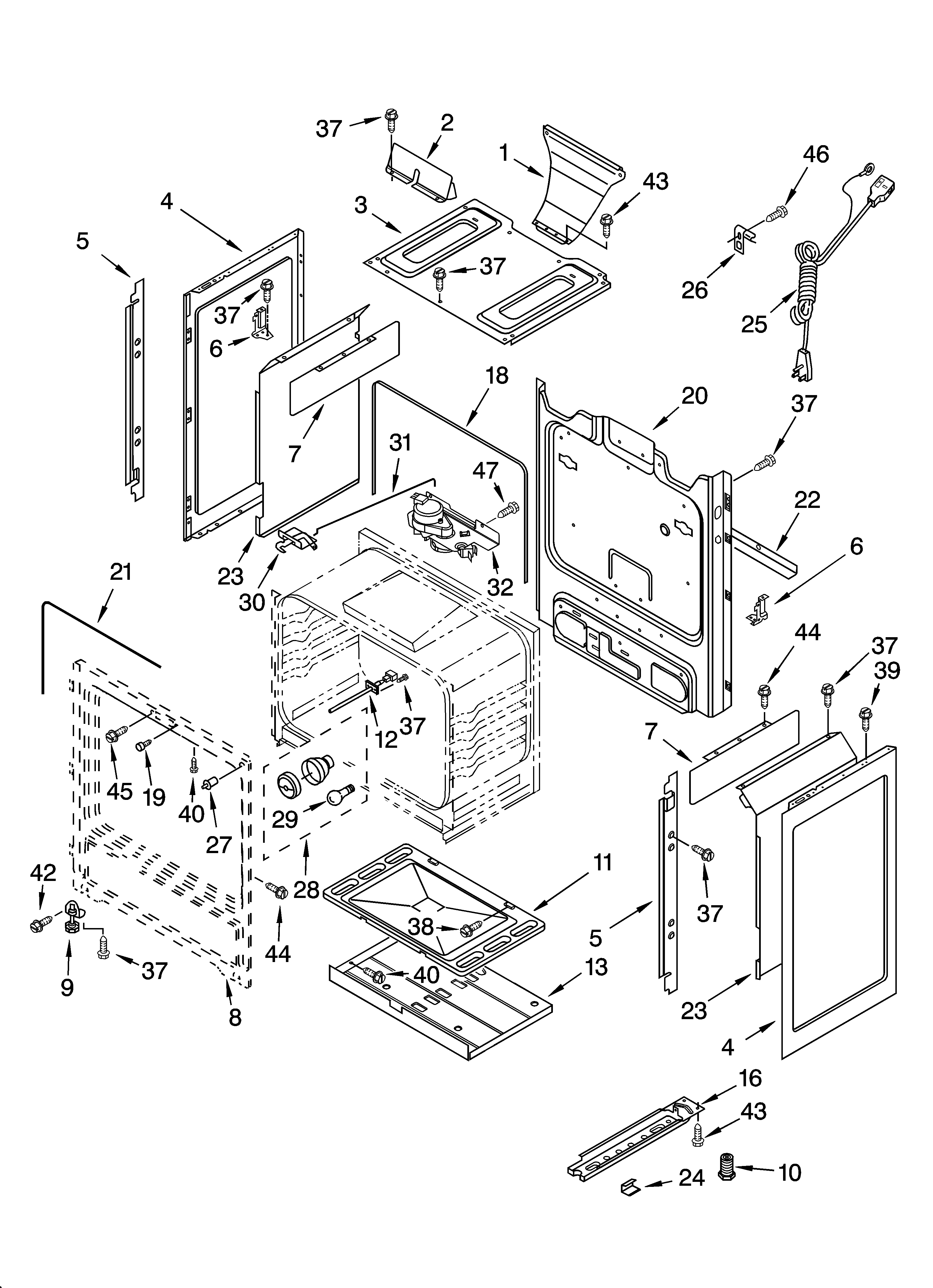 Whirlpool GS475LEMS1 chassis parts diagram