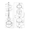 Whirlpool GST9679LG1 agitator, basket and tub parts diagram