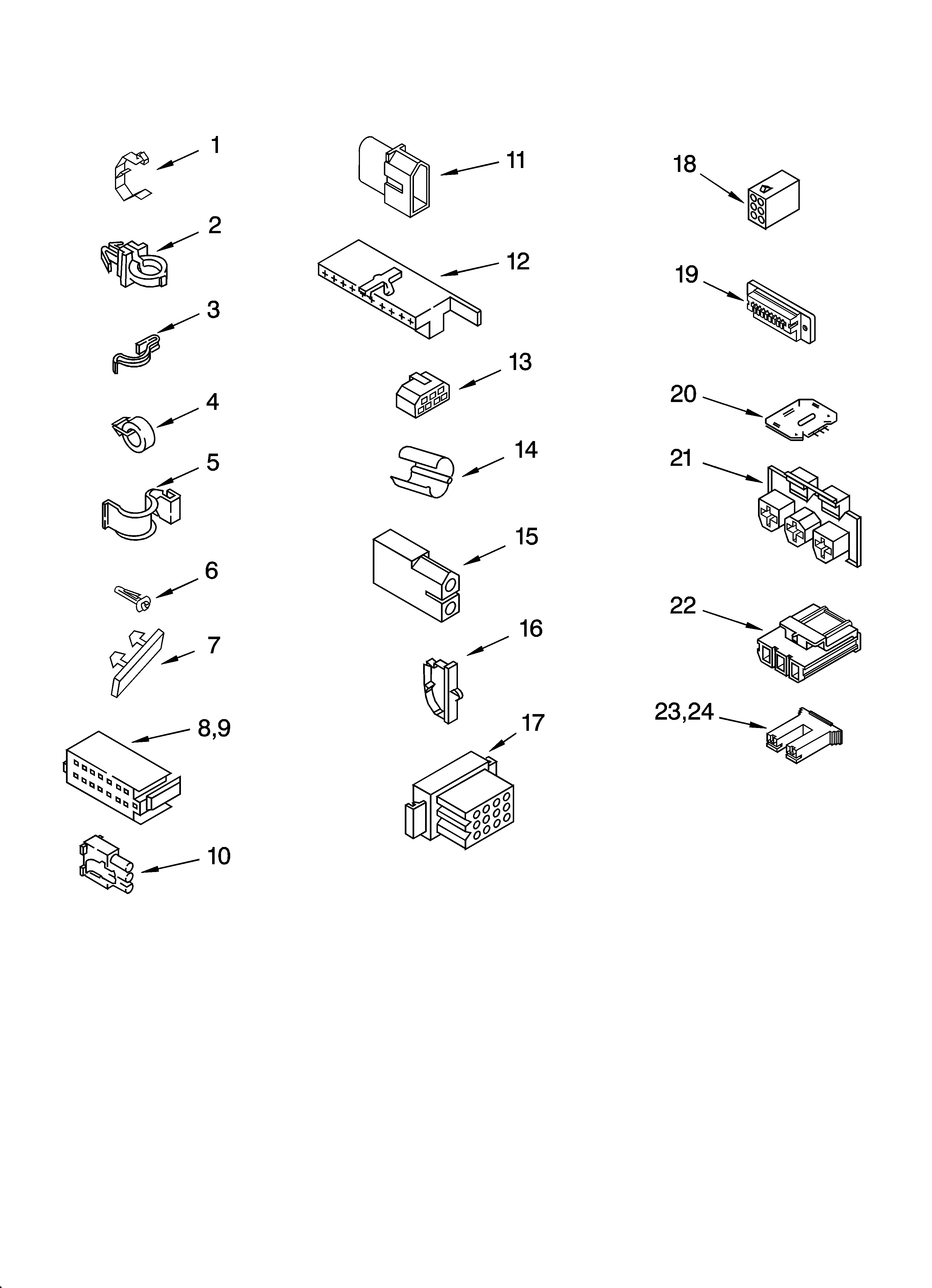 Whirlpool GSW9650LW0 wiring harness parts diagram