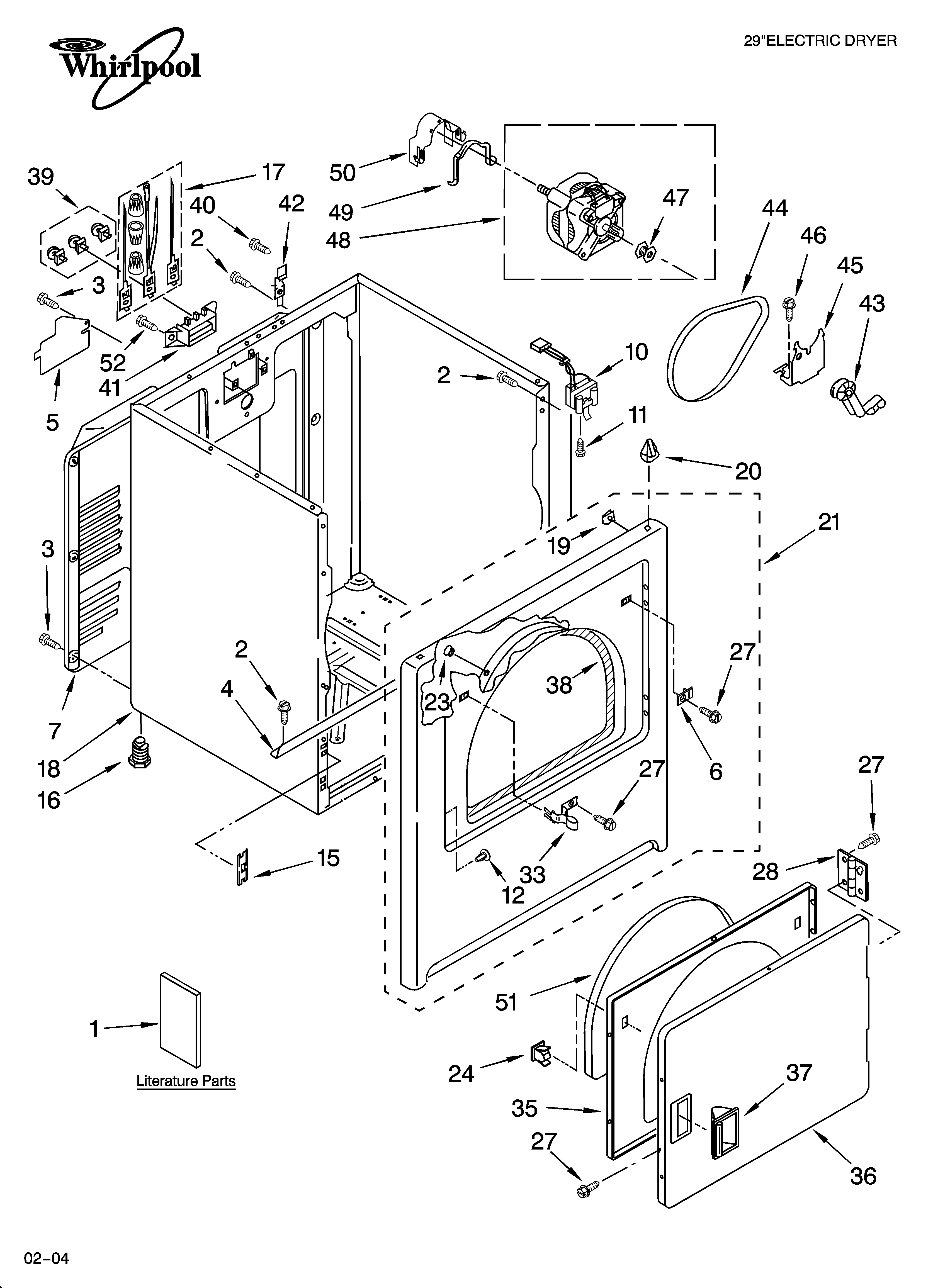 Whirlpool LEQ9857LG1 cabinet parts diagram
