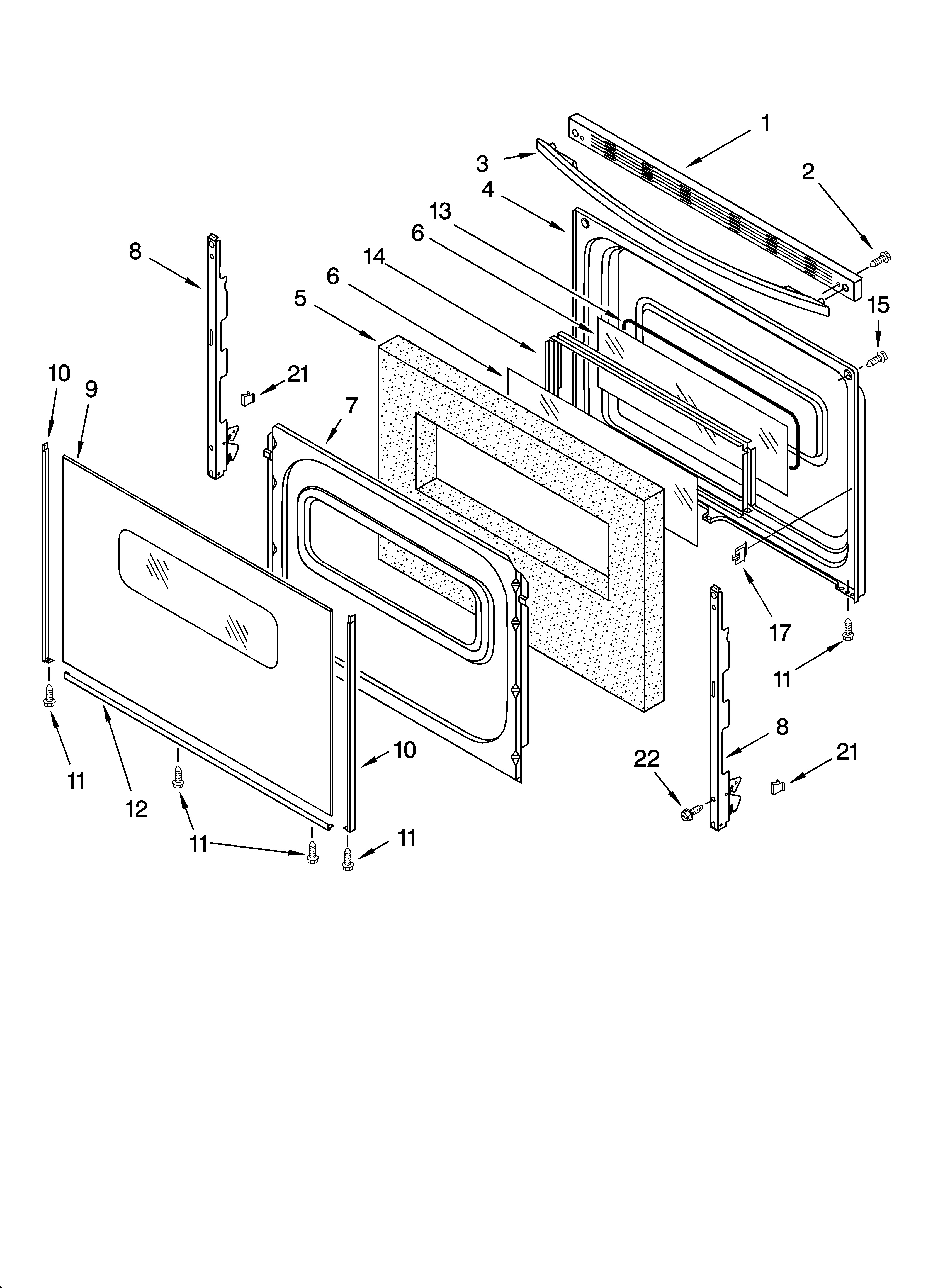 Whirlpool RF361PXKT2 door parts, miscellaneous parts diagram