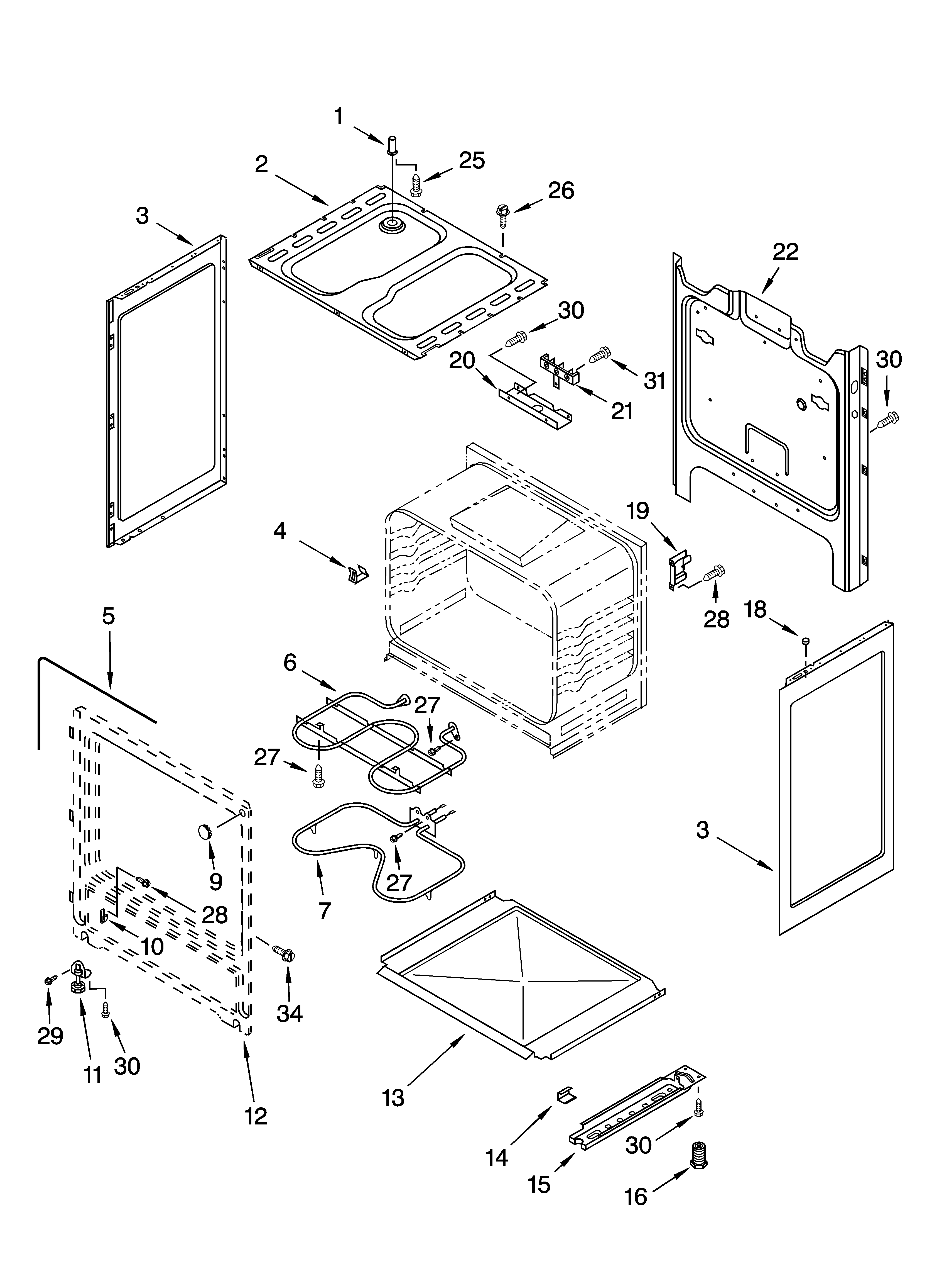 Whirlpool 4RF302BXKQ1 chassis parts diagram