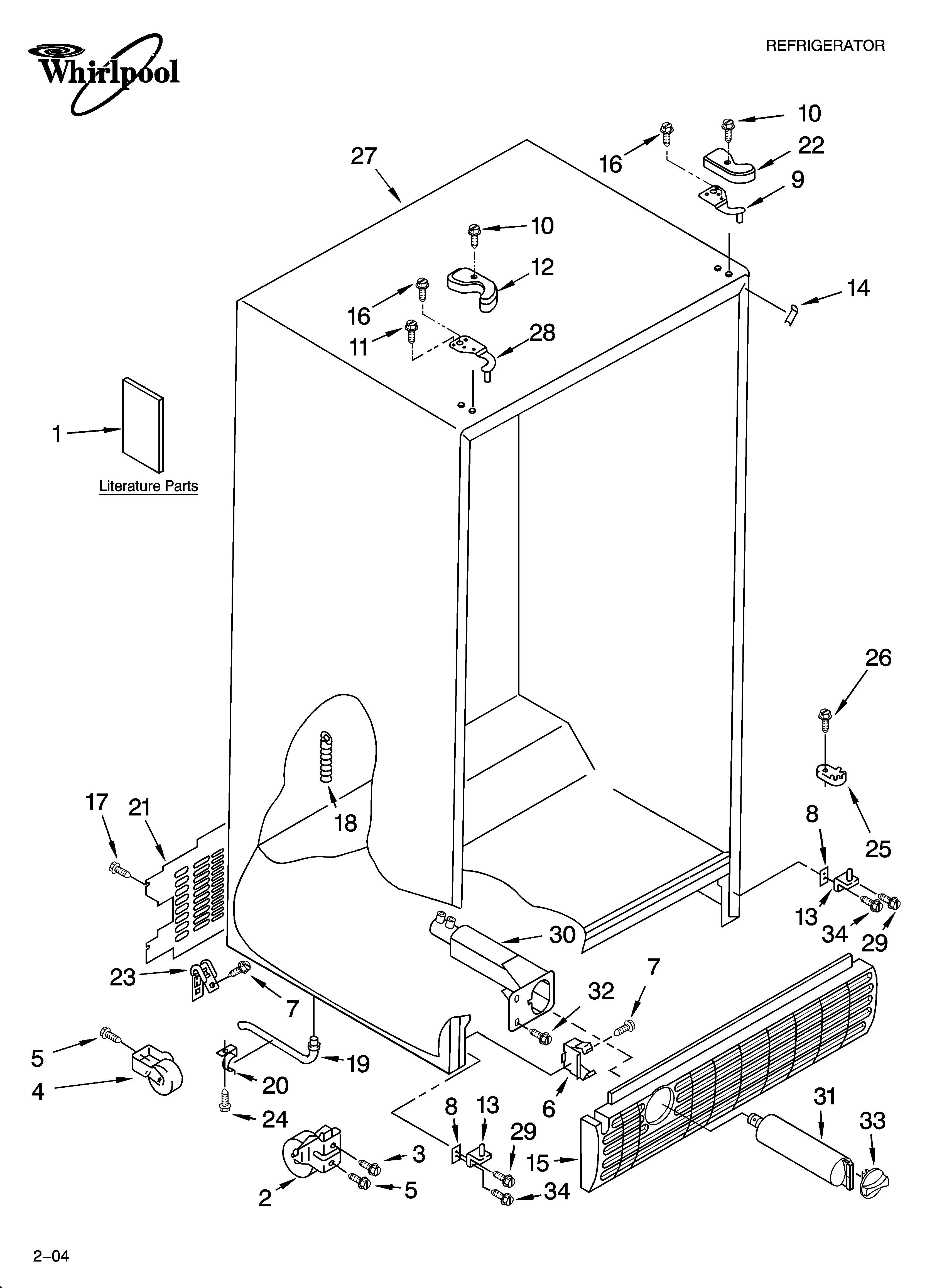 Whirlpool ED5GHGXMT00 cabinet parts diagram