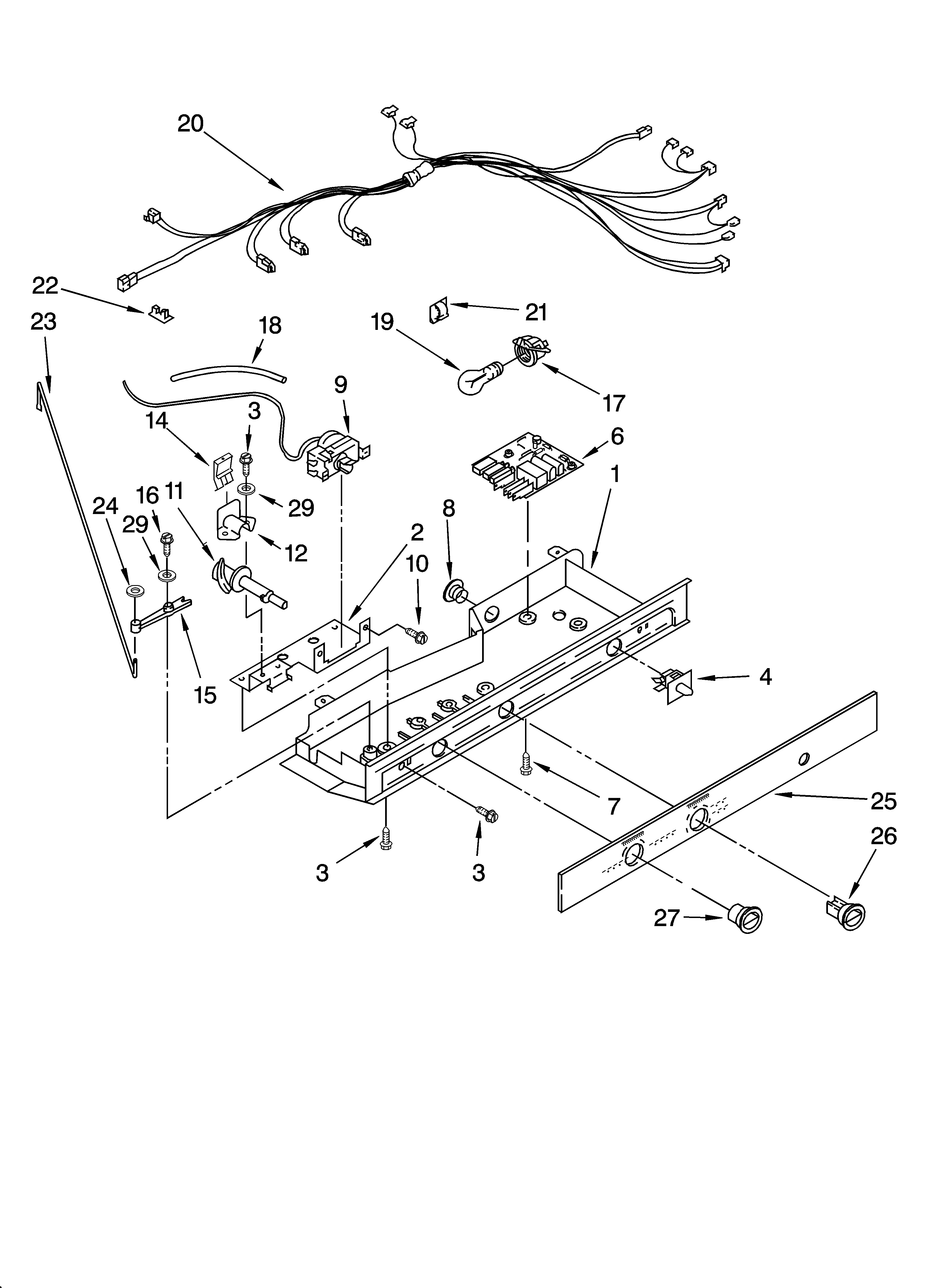 Whirlpool ED5GTGXNQ00 control parts diagram