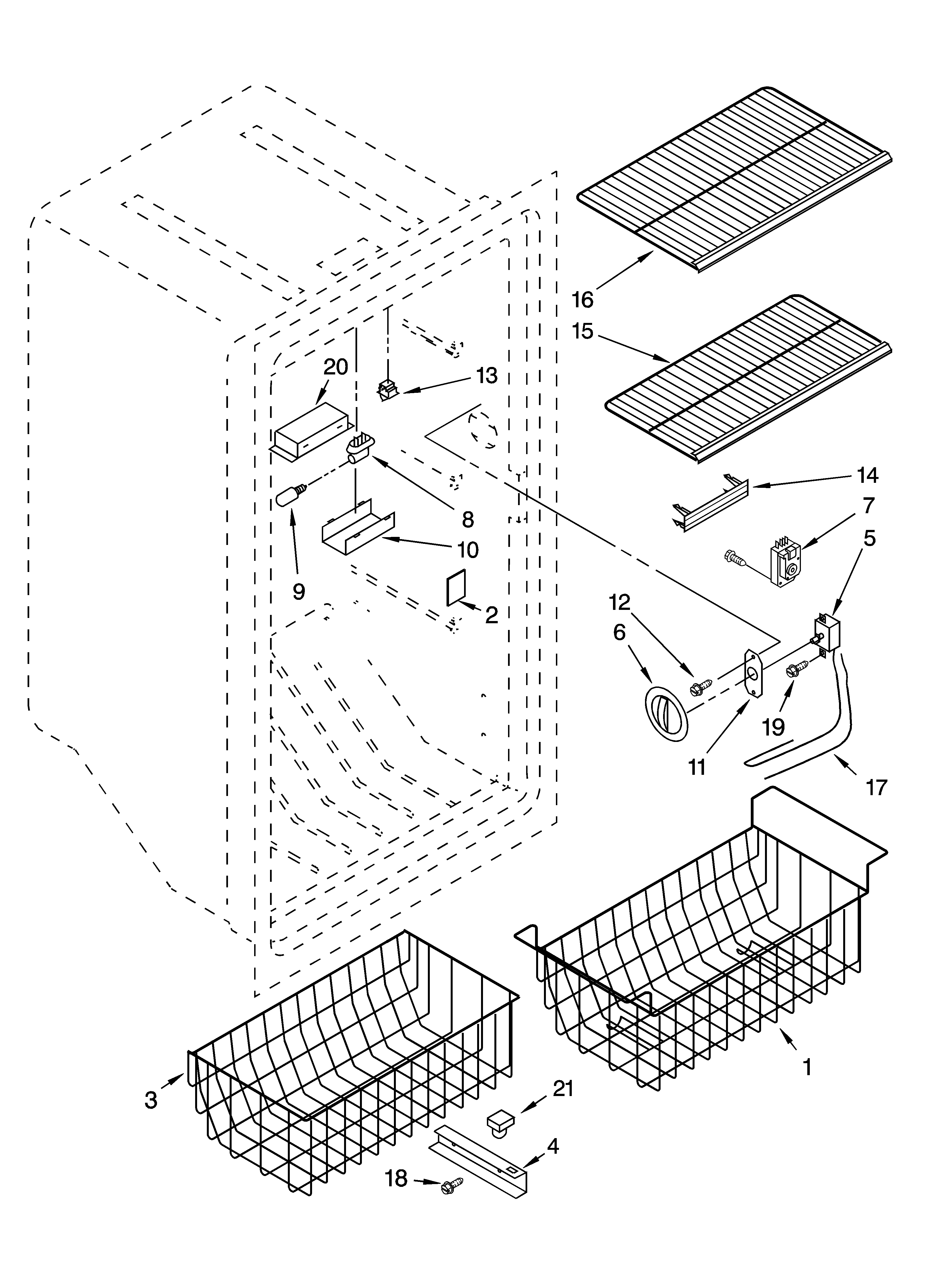 Whirlpool EV201NXMQ01 liner parts diagram