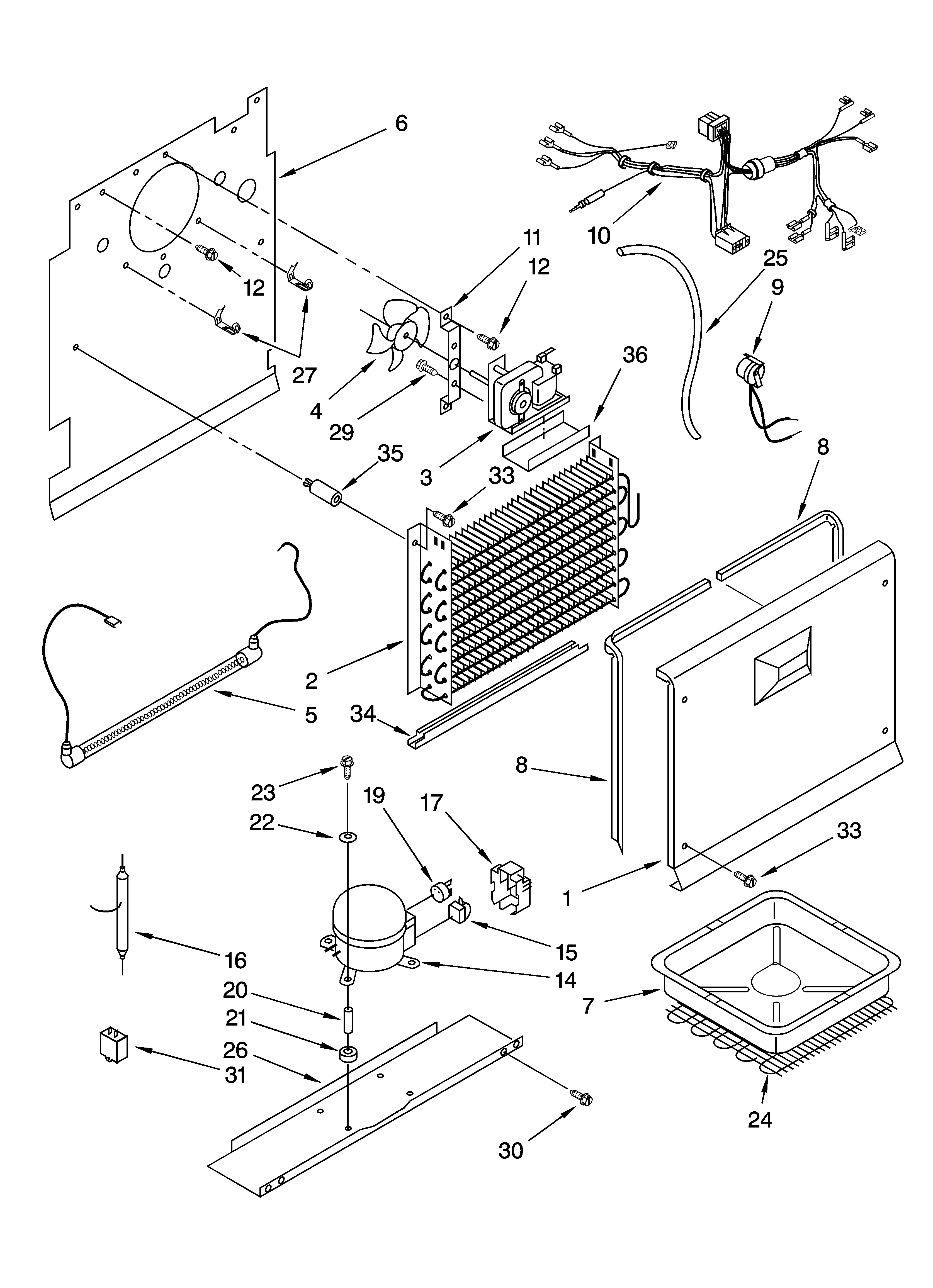 Whirlpool EV201NXMQ01 unit parts, parts not illustrated diagram