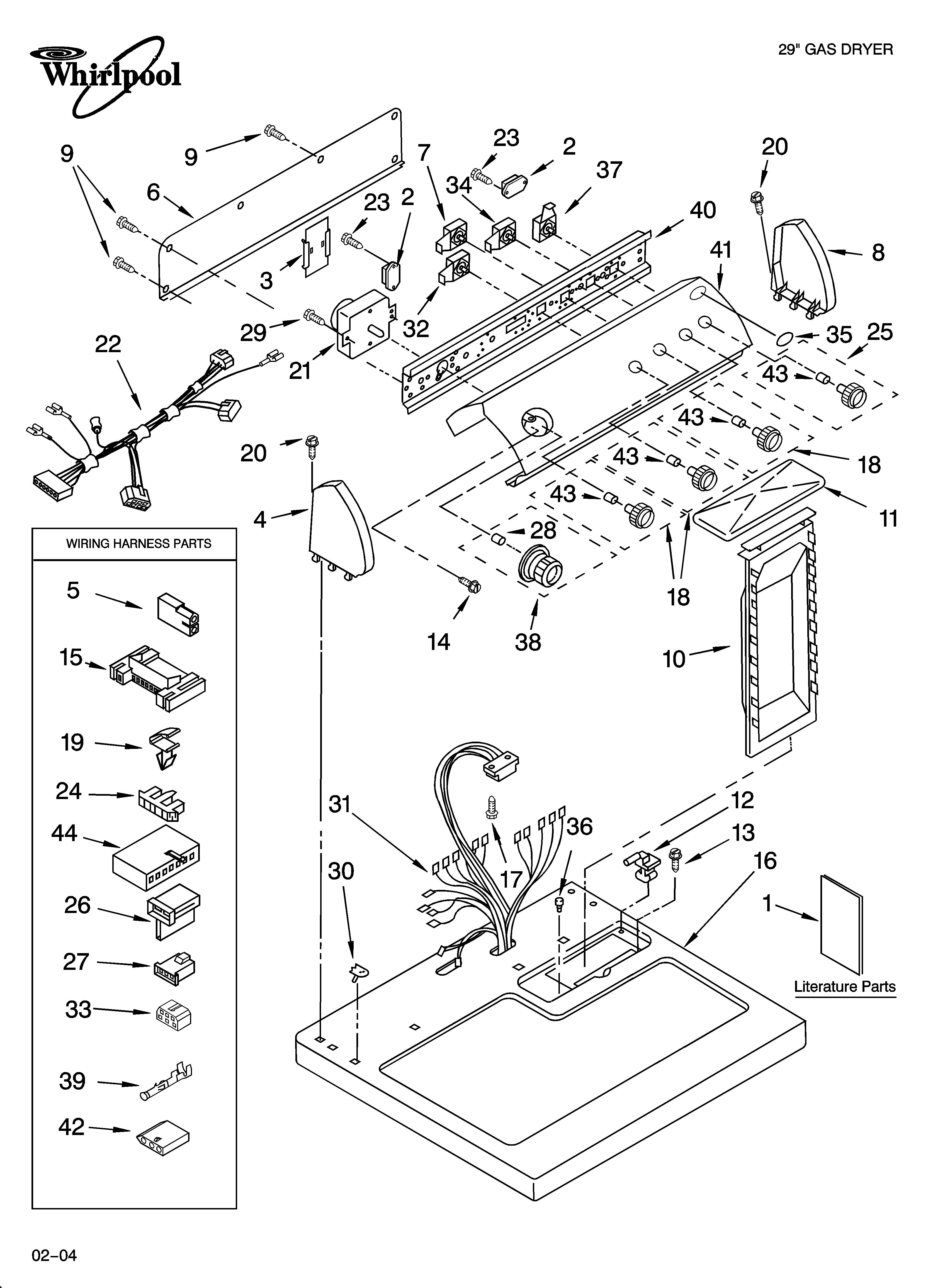 Whirlpool GGW9878LW1 top and console parts diagram