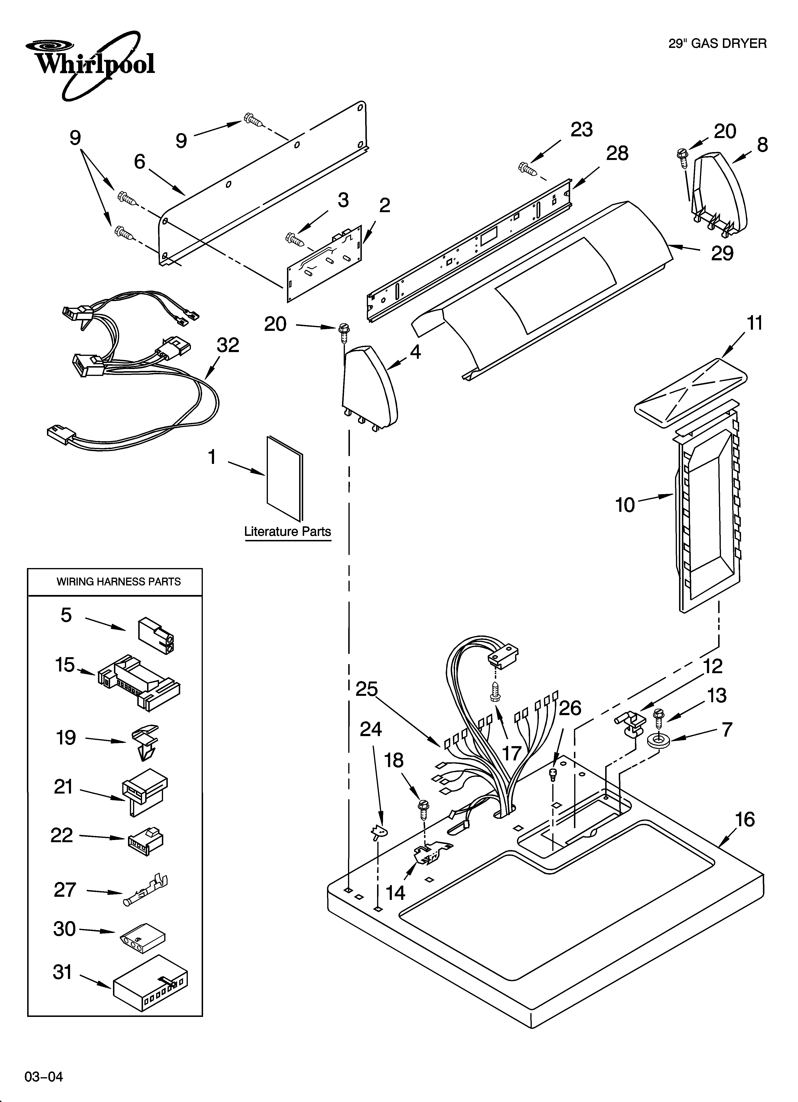 Whirlpool GGX9868JT4 top and console parts diagram
