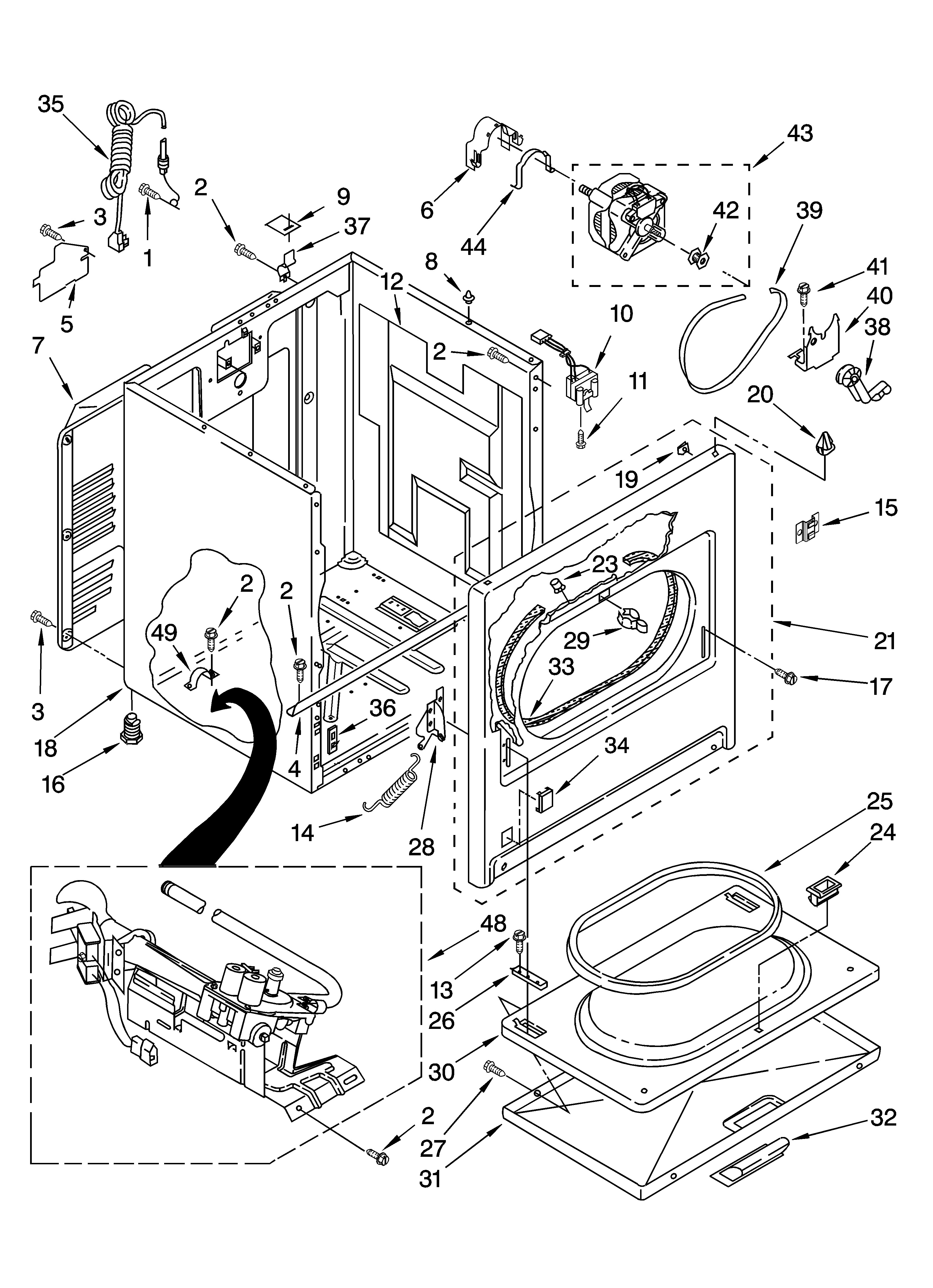 Whirlpool GGX9868JT4 cabinet parts diagram