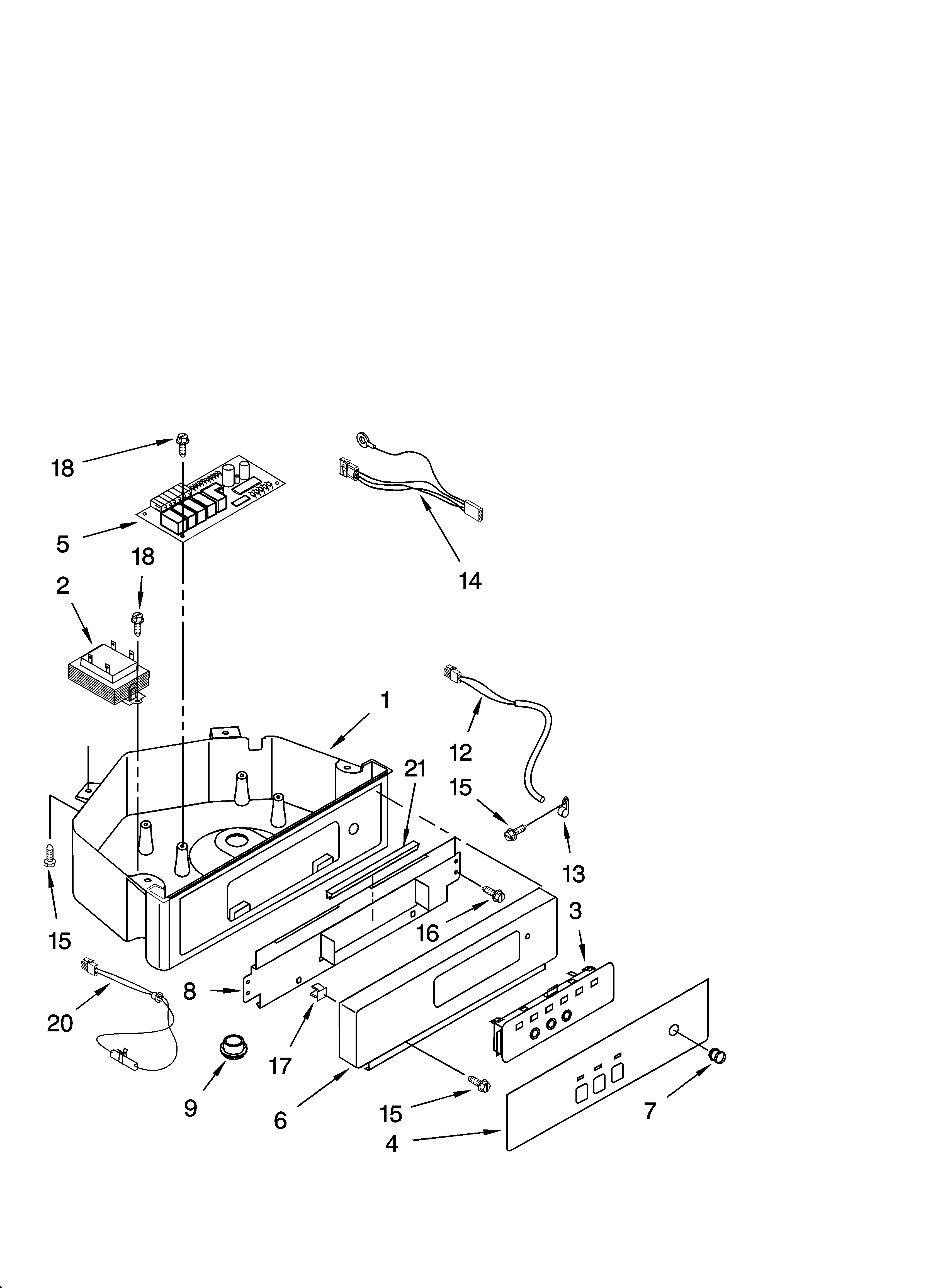 Whirlpool GI1500XHS6 control panel parts diagram