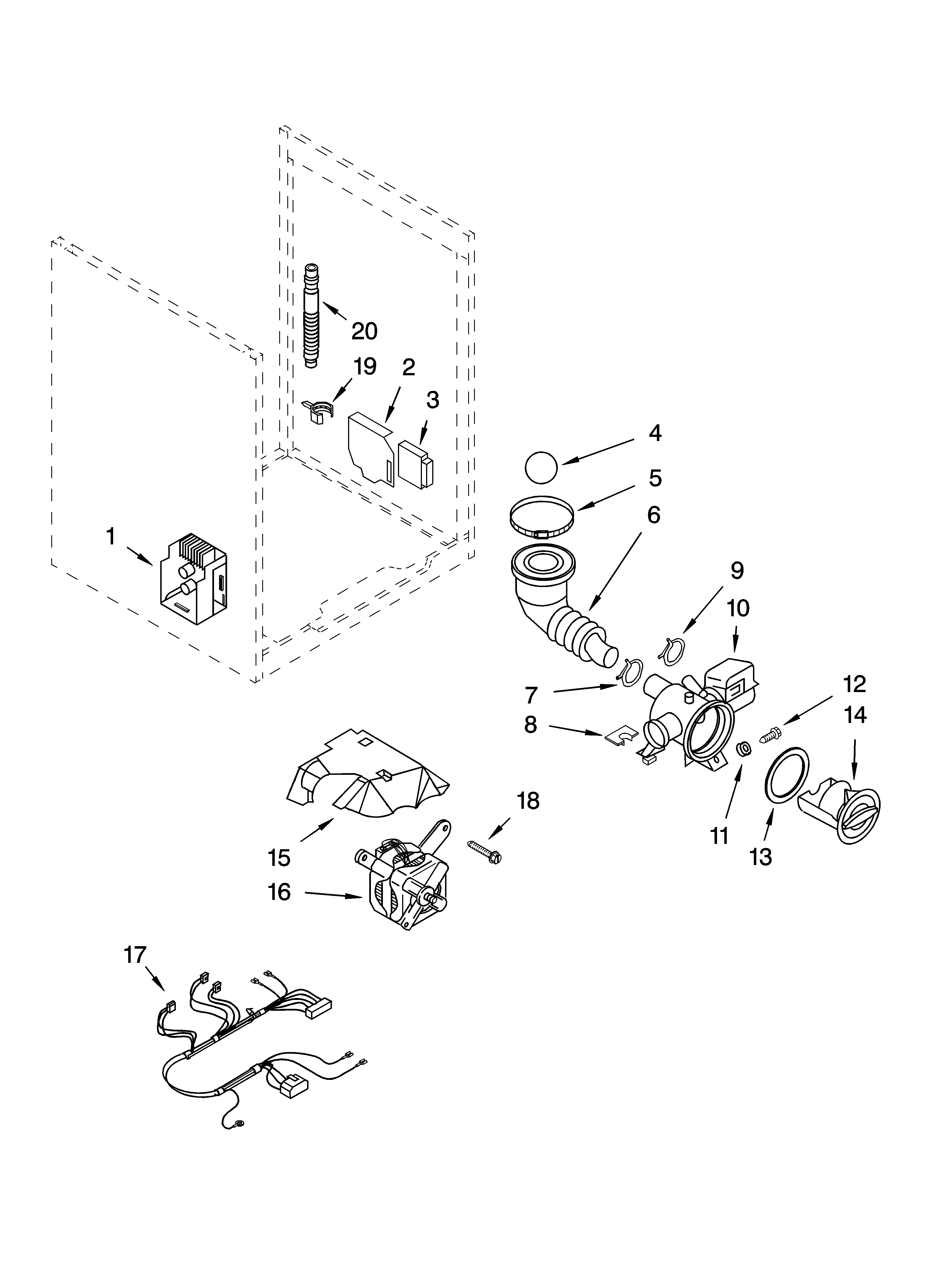 KitchenAid KHWS01PMT1 pump and motor parts optional parts (not included) diagram
