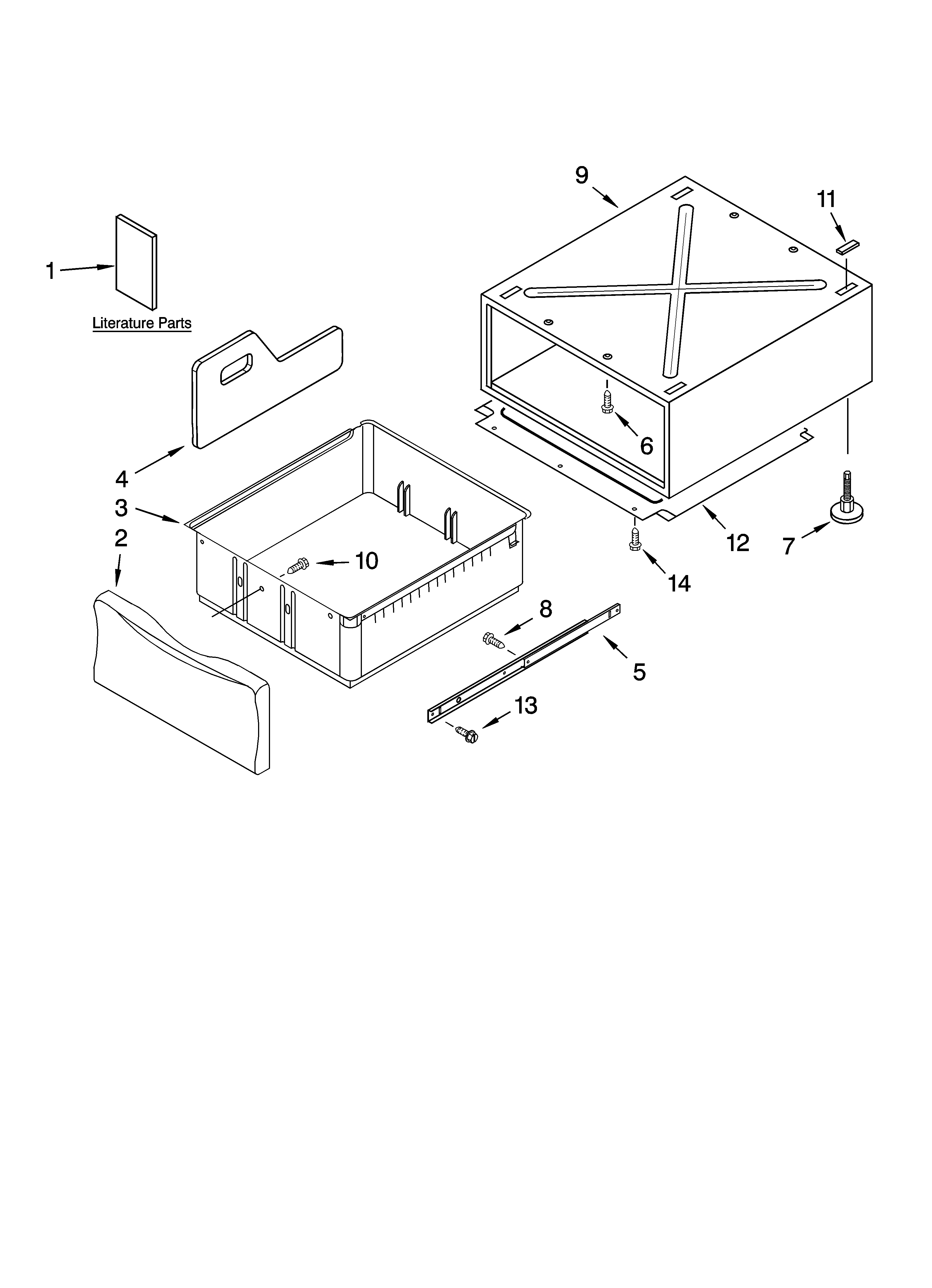 KitchenAid KHWS01PMT1 pedestal parts (not included) diagram