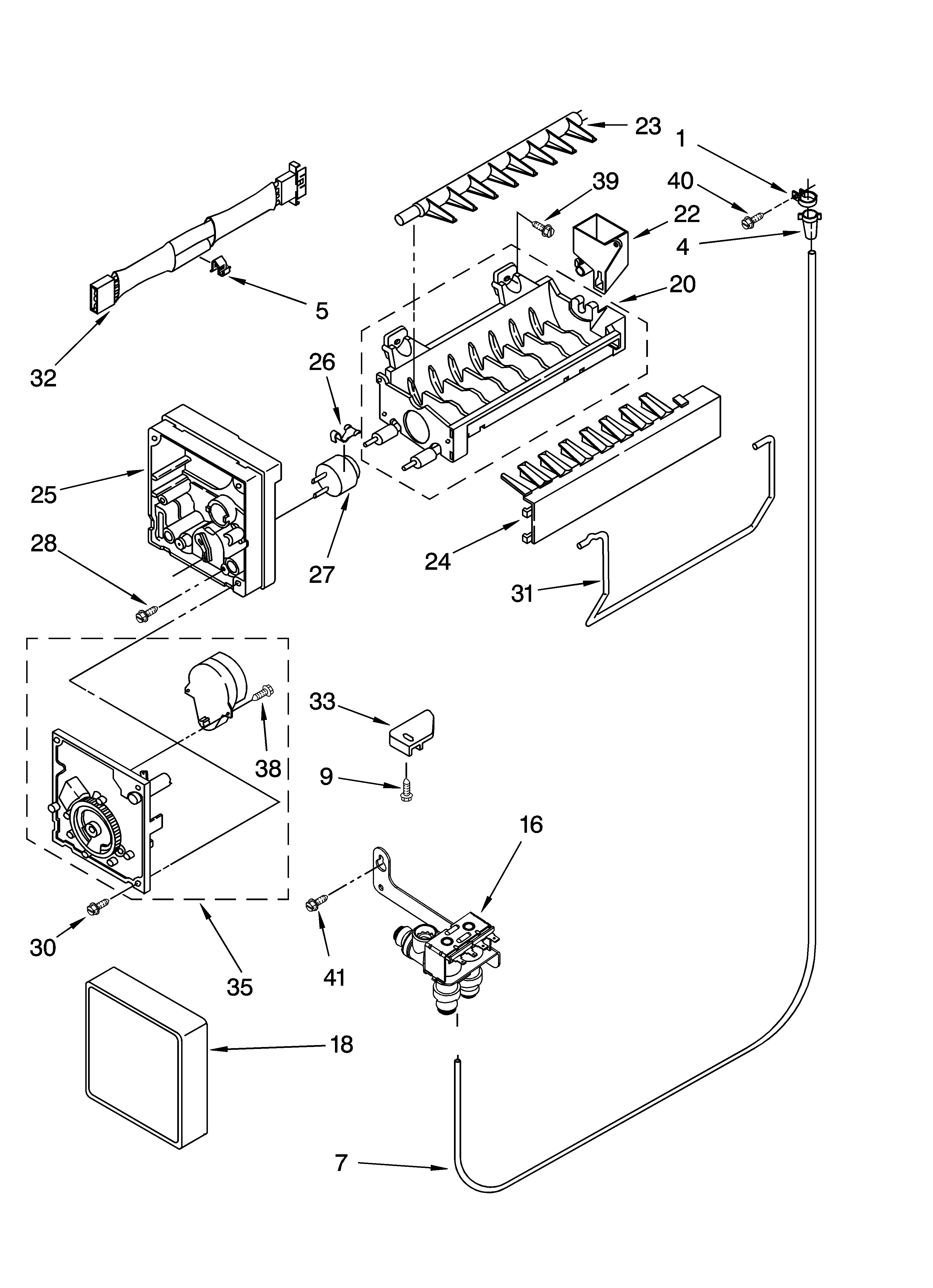 KitchenAid KTRA22EMWH01 icemaker parts diagram