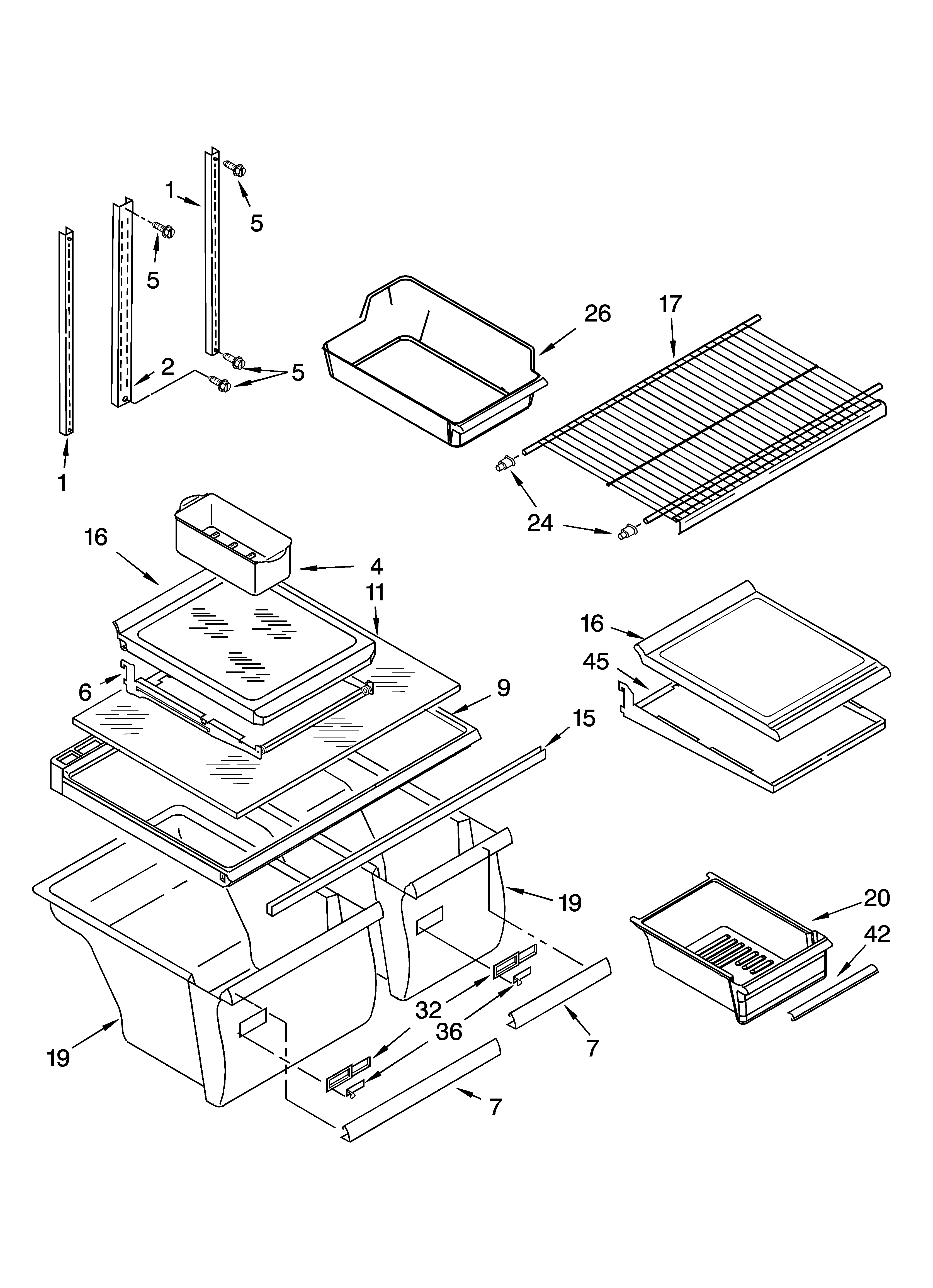 KitchenAid KTRP22EMBL00 shelf parts diagram