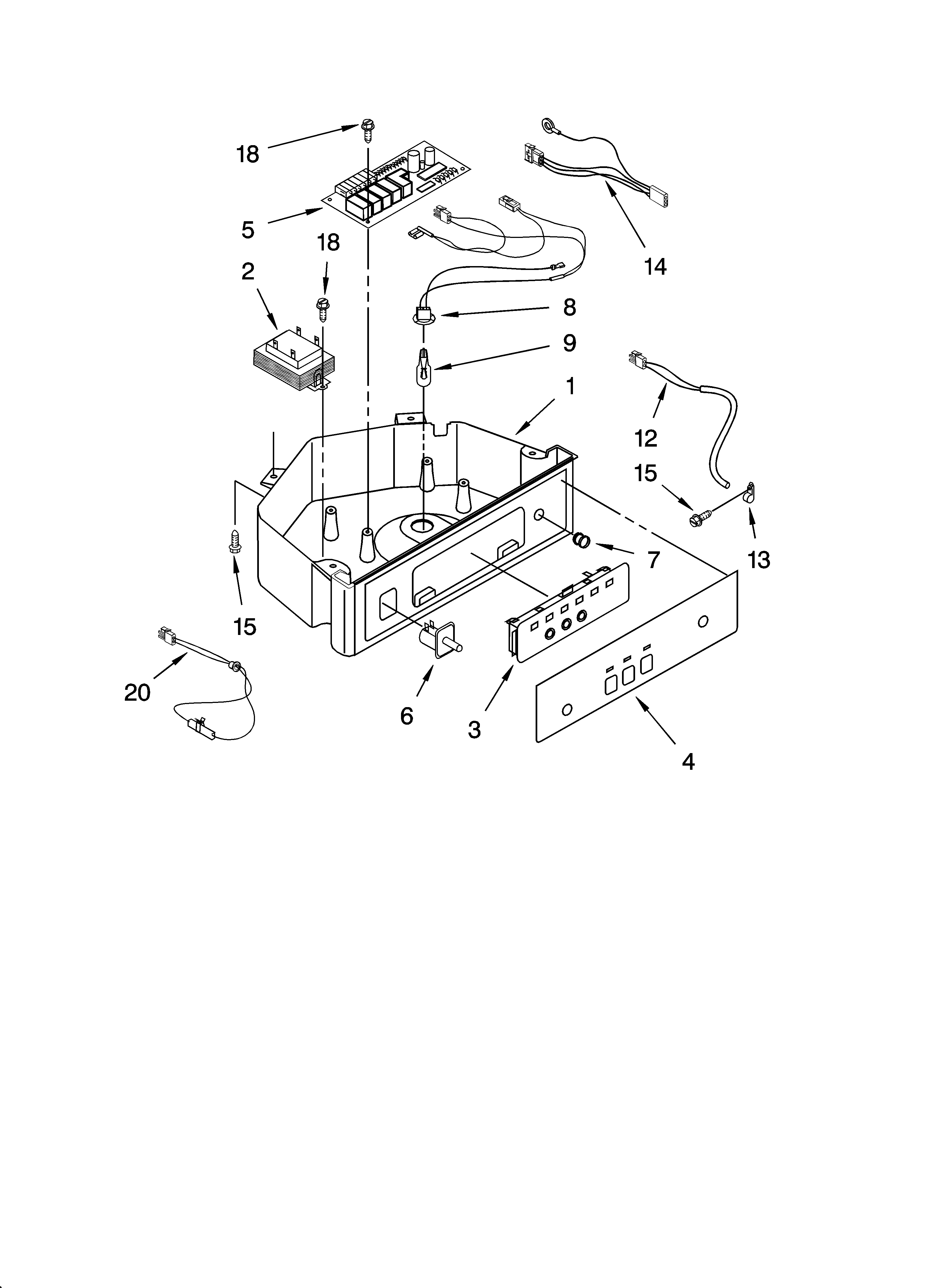 KitchenAid KUIA15NLHS6 control panel parts diagram