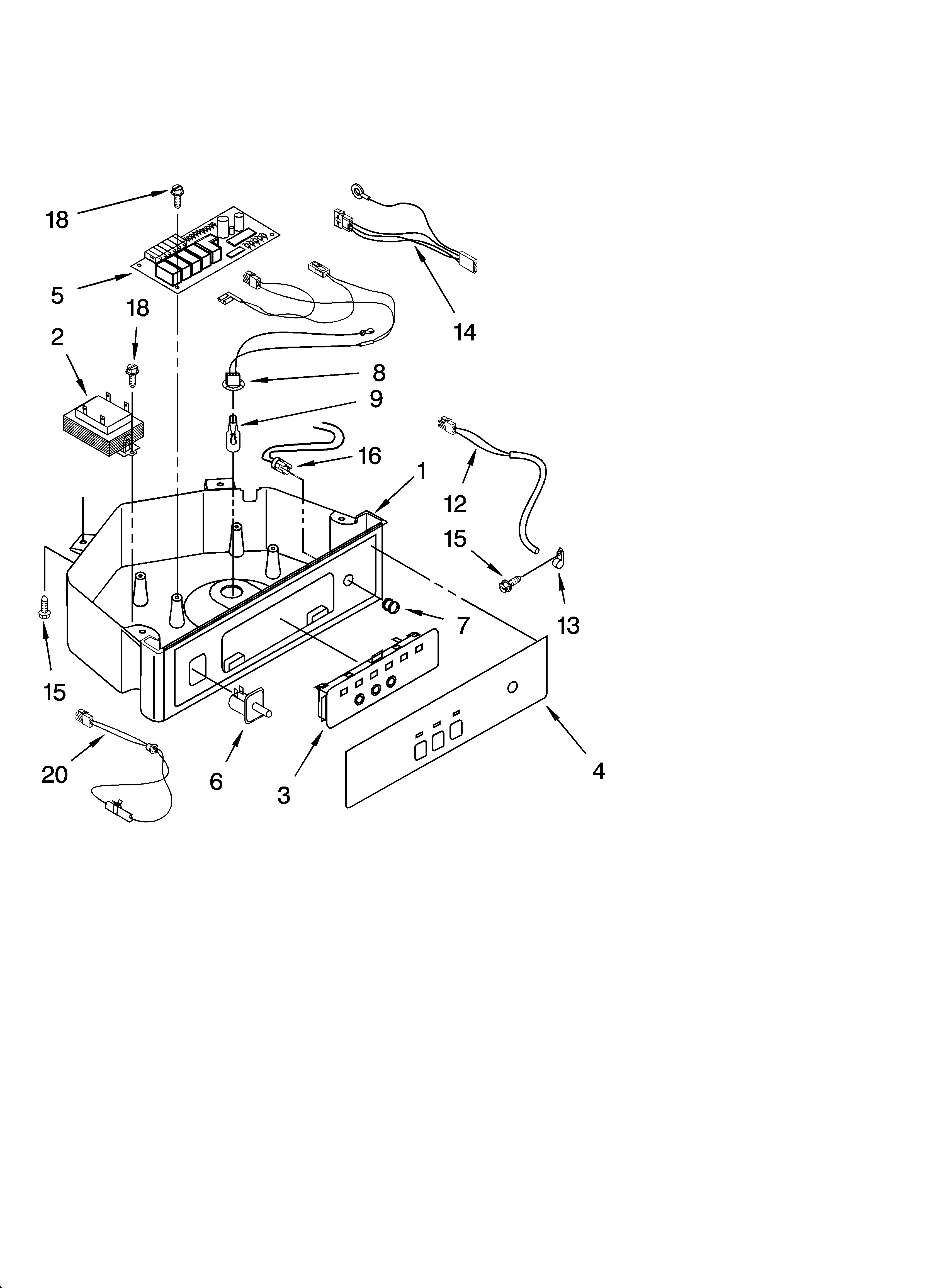 KitchenAid KUIA18PNLS1 control panel parts diagram
