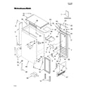 KitchenAid KUIS15NRHW6 cabinet liner and door parts diagram