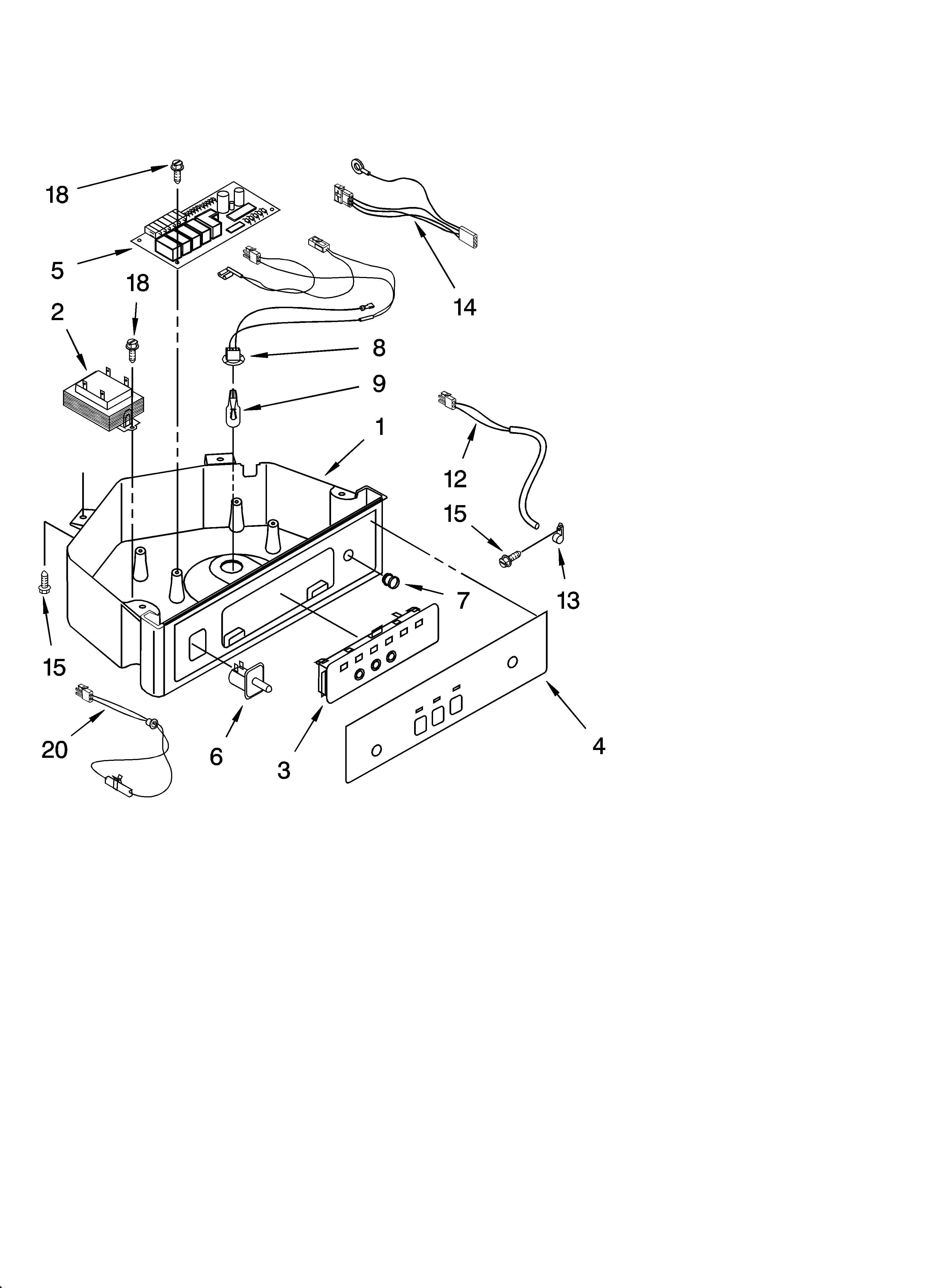KitchenAid KUIS15NRHW6 control panel parts diagram