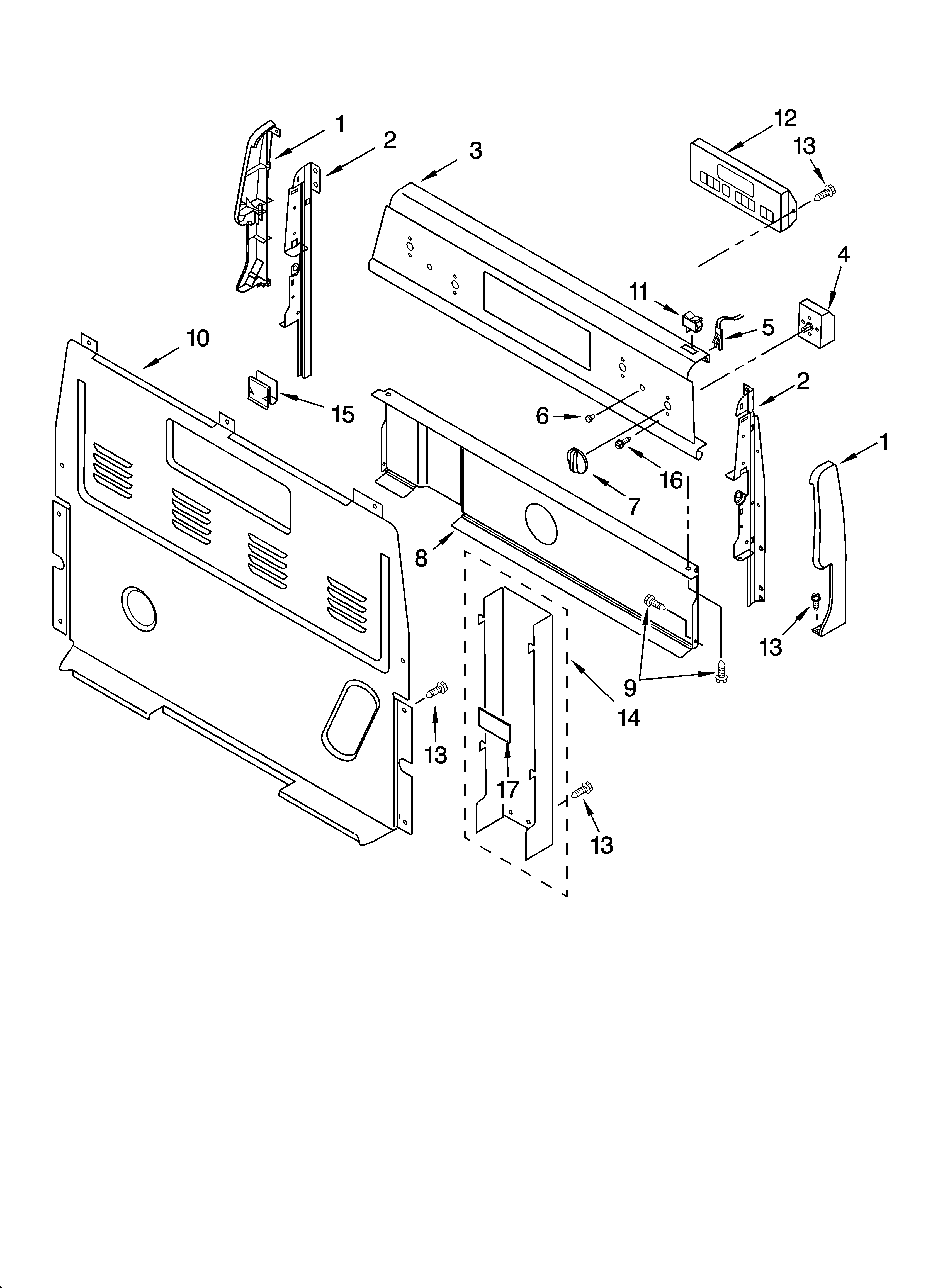 Whirlpool RF364LXMT0 control panel parts diagram