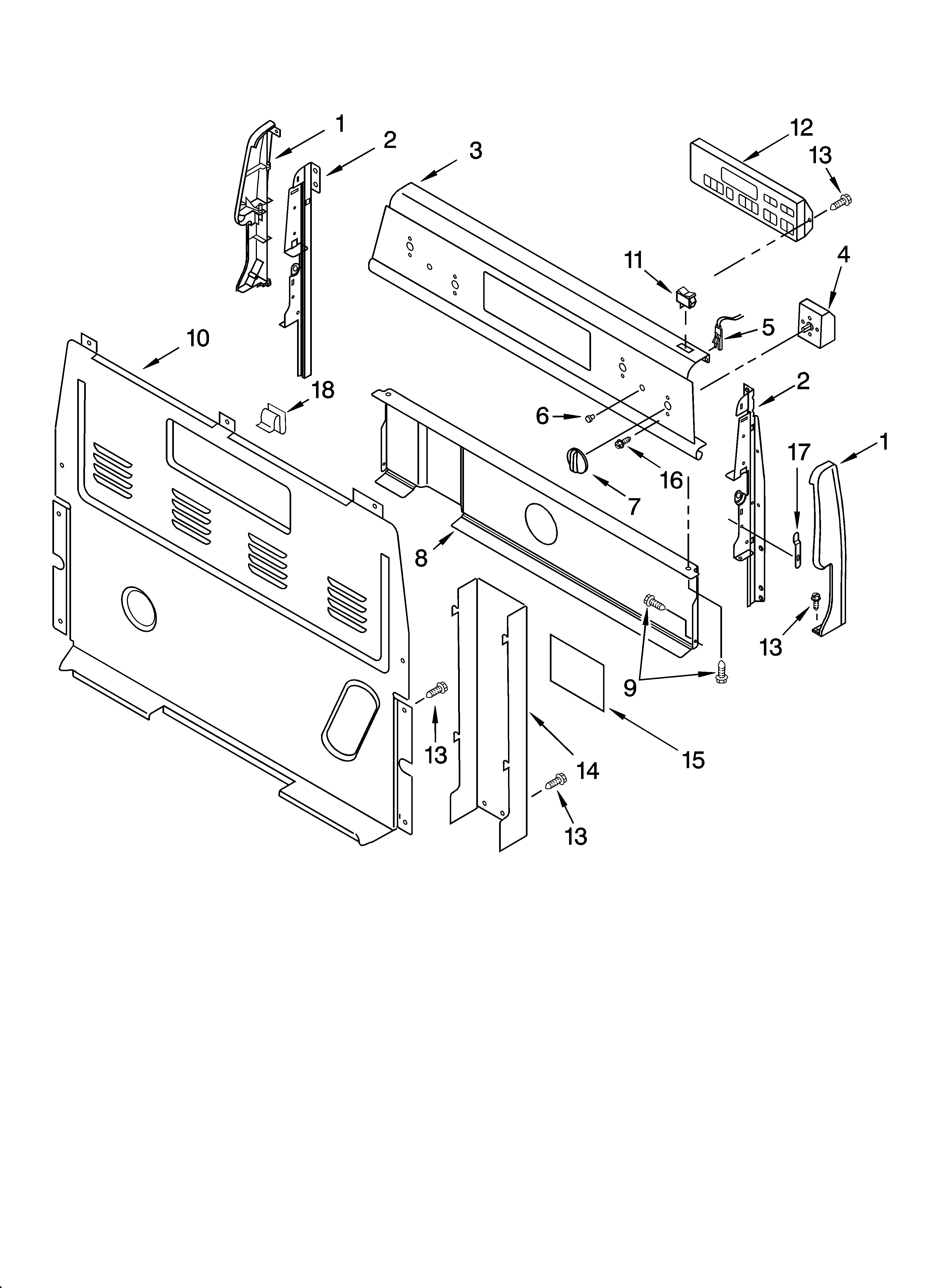 Whirlpool RF379LXMT0 control panel parts diagram