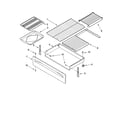 Whirlpool RF379LXMT0 drawer & broiler parts diagram