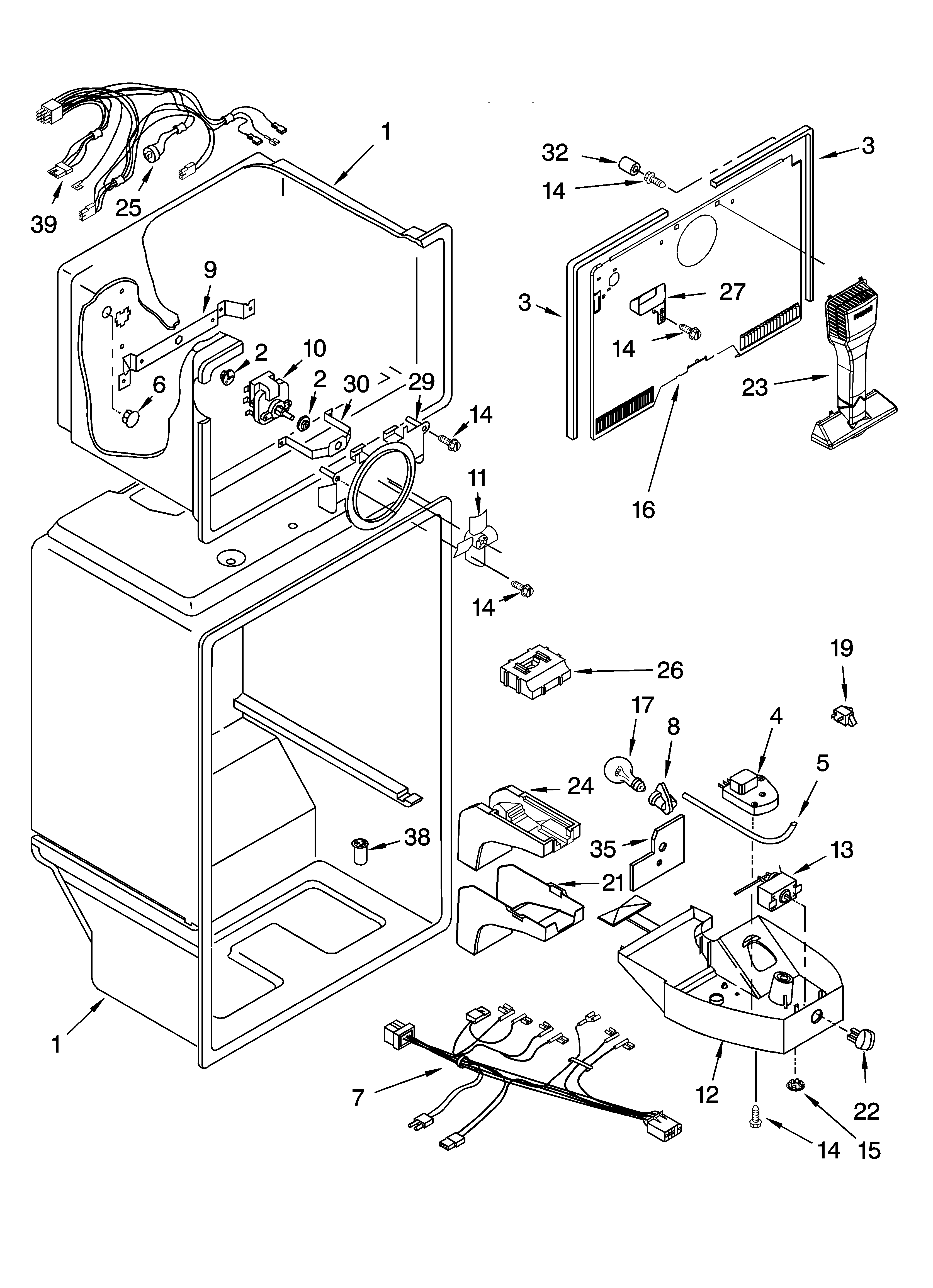 Roper RT21SKXLQ02 liner parts diagram