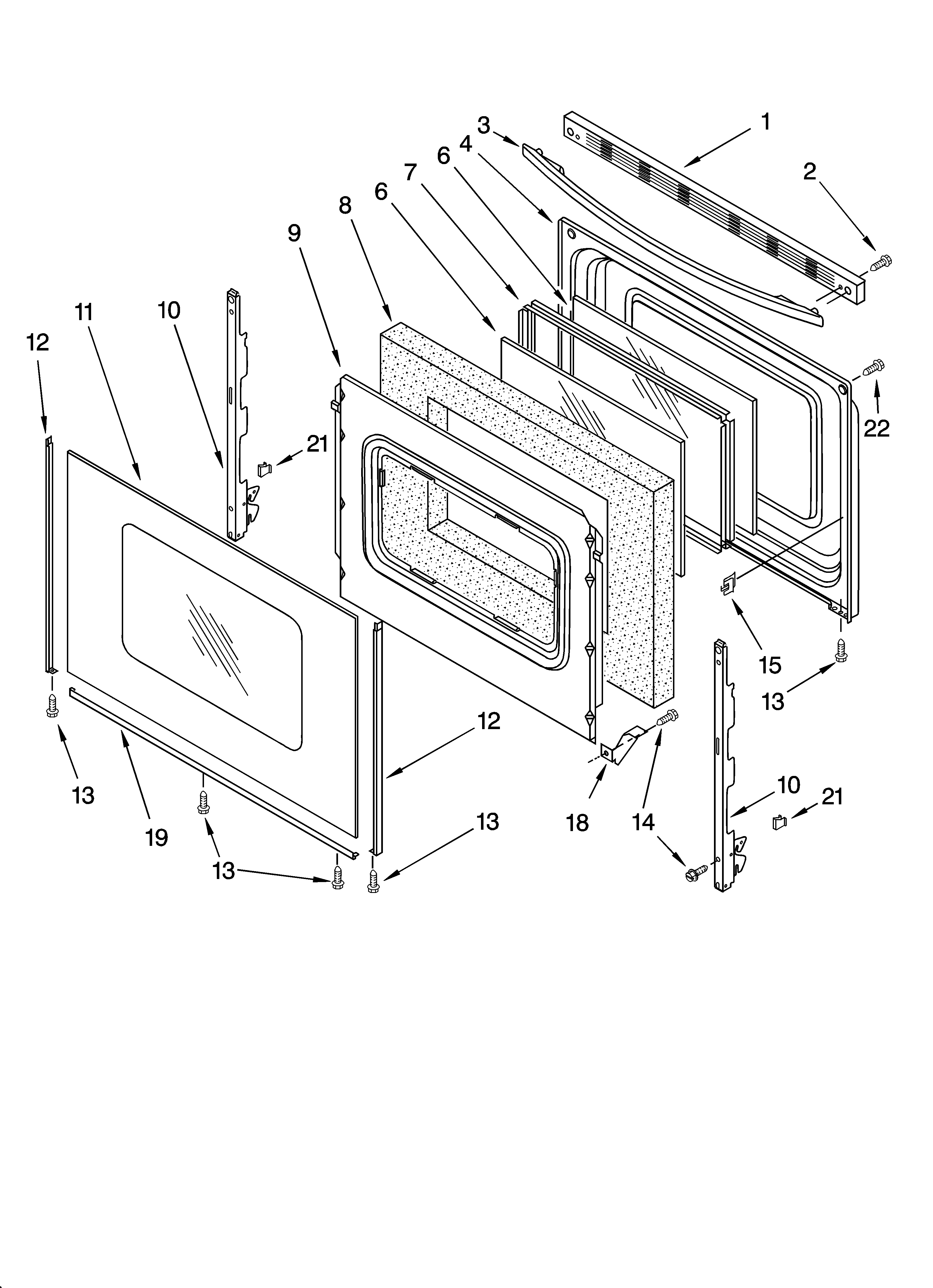 Whirlpool SF367LEMQ1 door parts, miscellaneous parts diagram