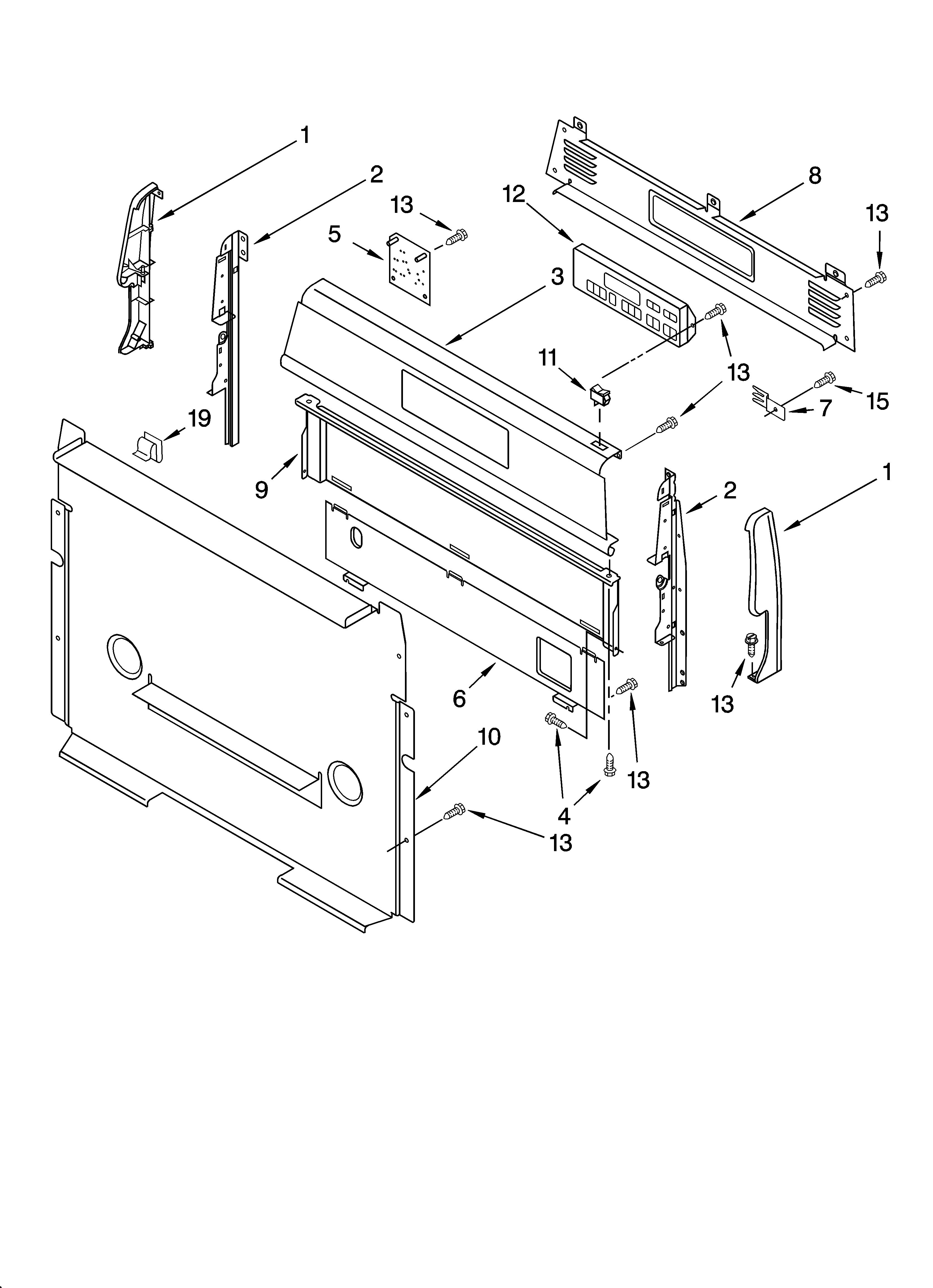 Estate TGS326MS1 control panel parts diagram