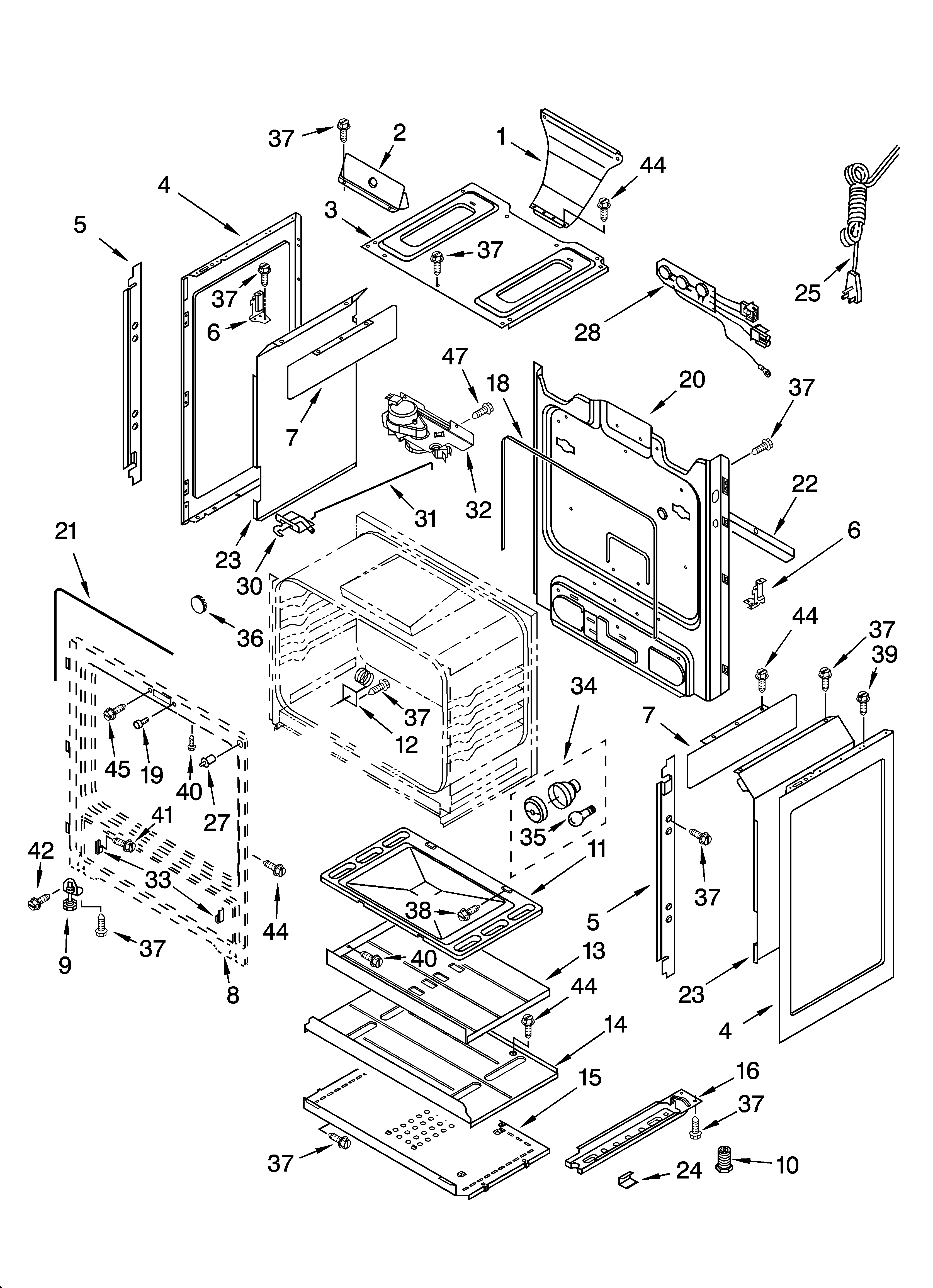 Estate TGS326MS1 chassis parts diagram