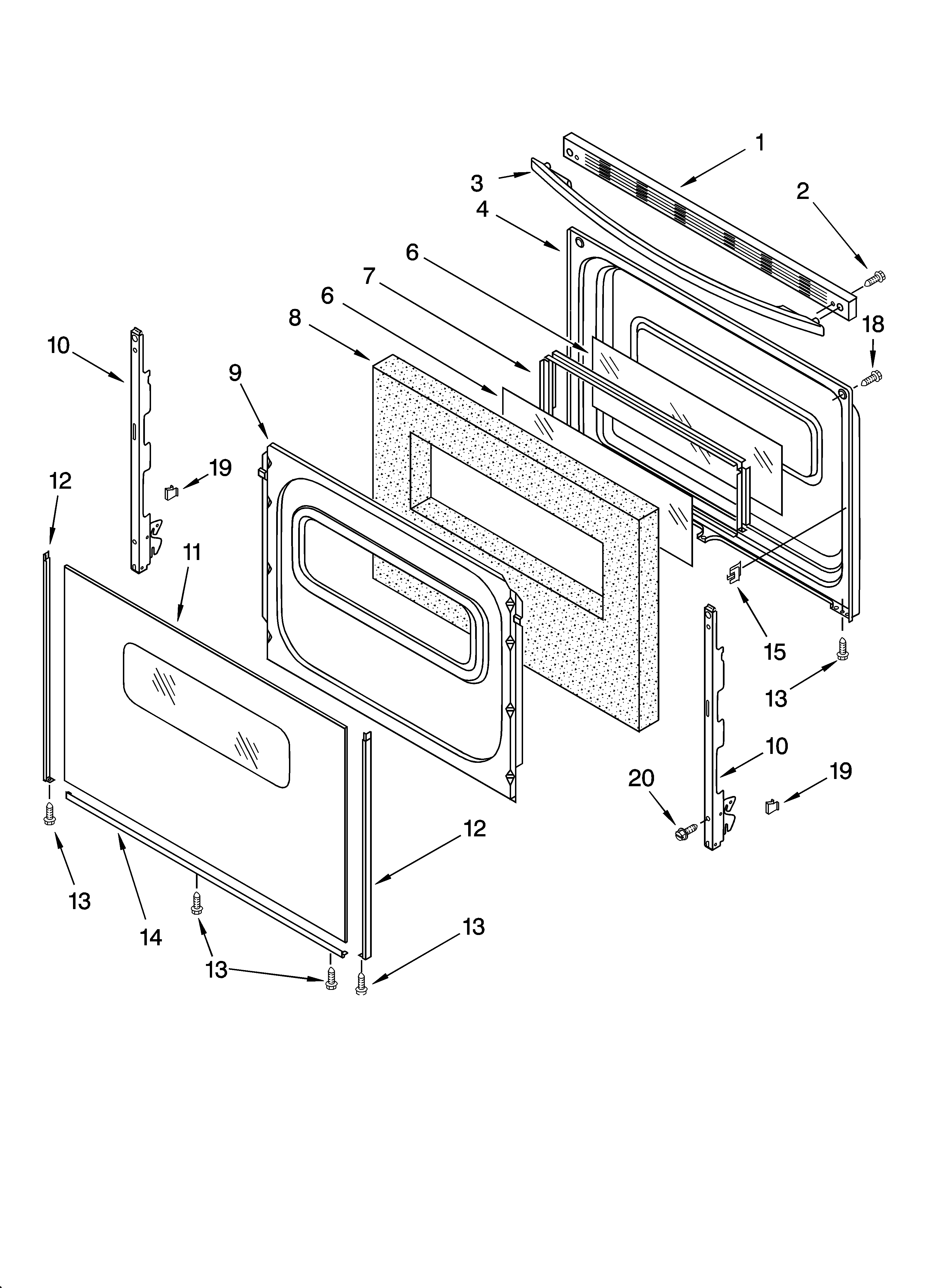 Estate TGS326MS1 door parts, miscellaneous parts diagram