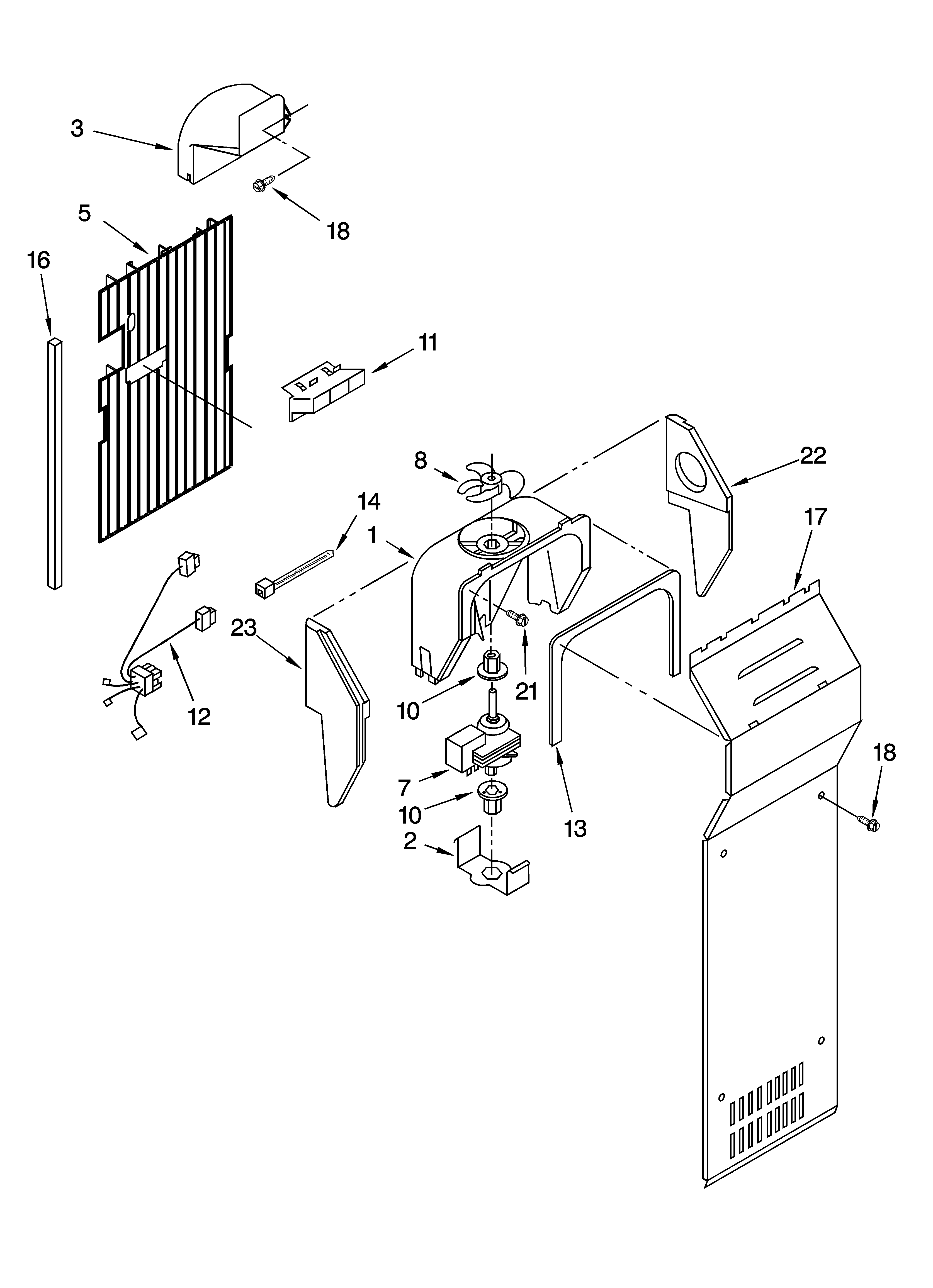 Whirlpool 6GD25DCXHS04 air flow parts diagram
