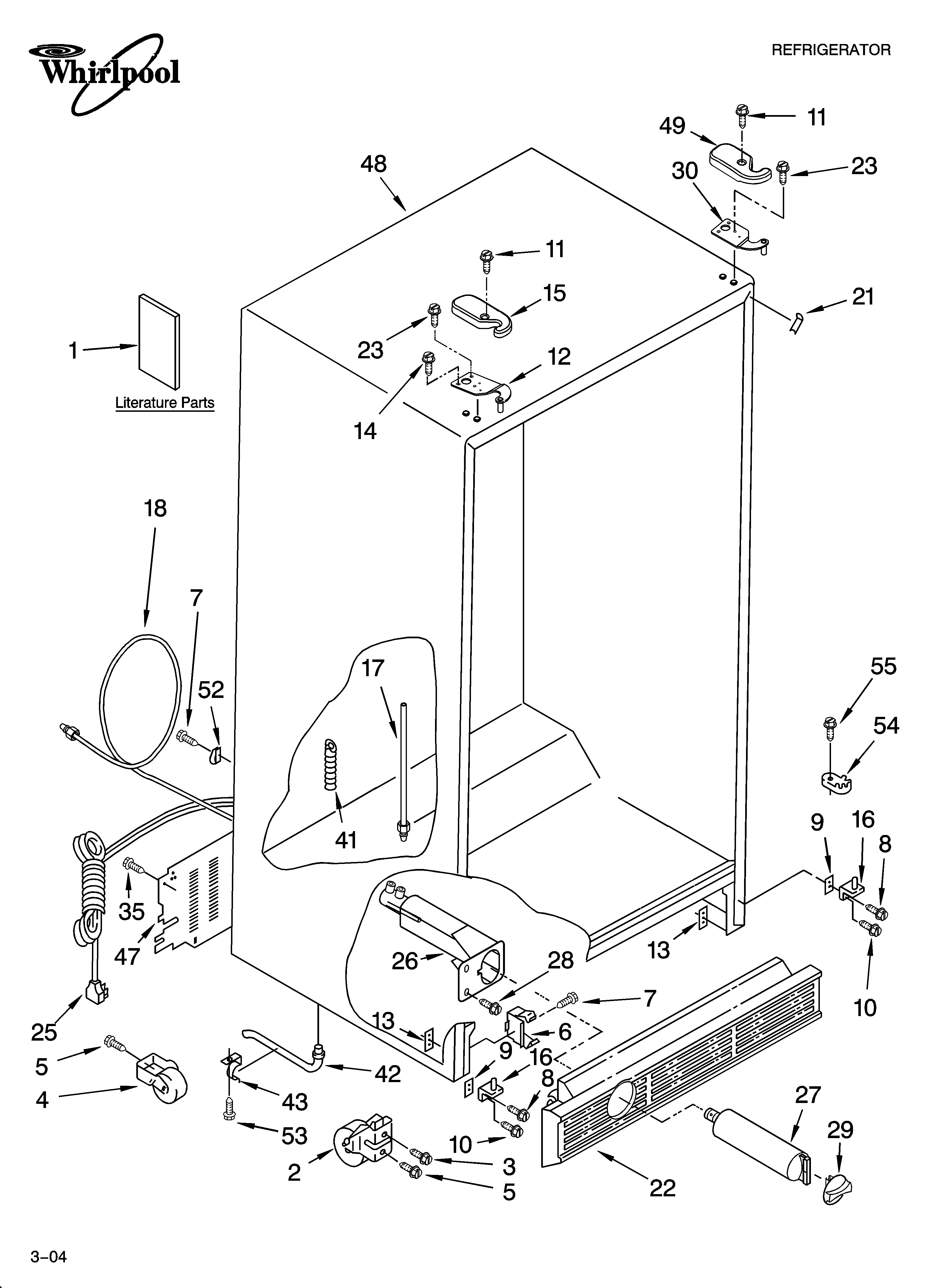 Whirlpool 6GD25DCXHW05 cabinet parts diagram