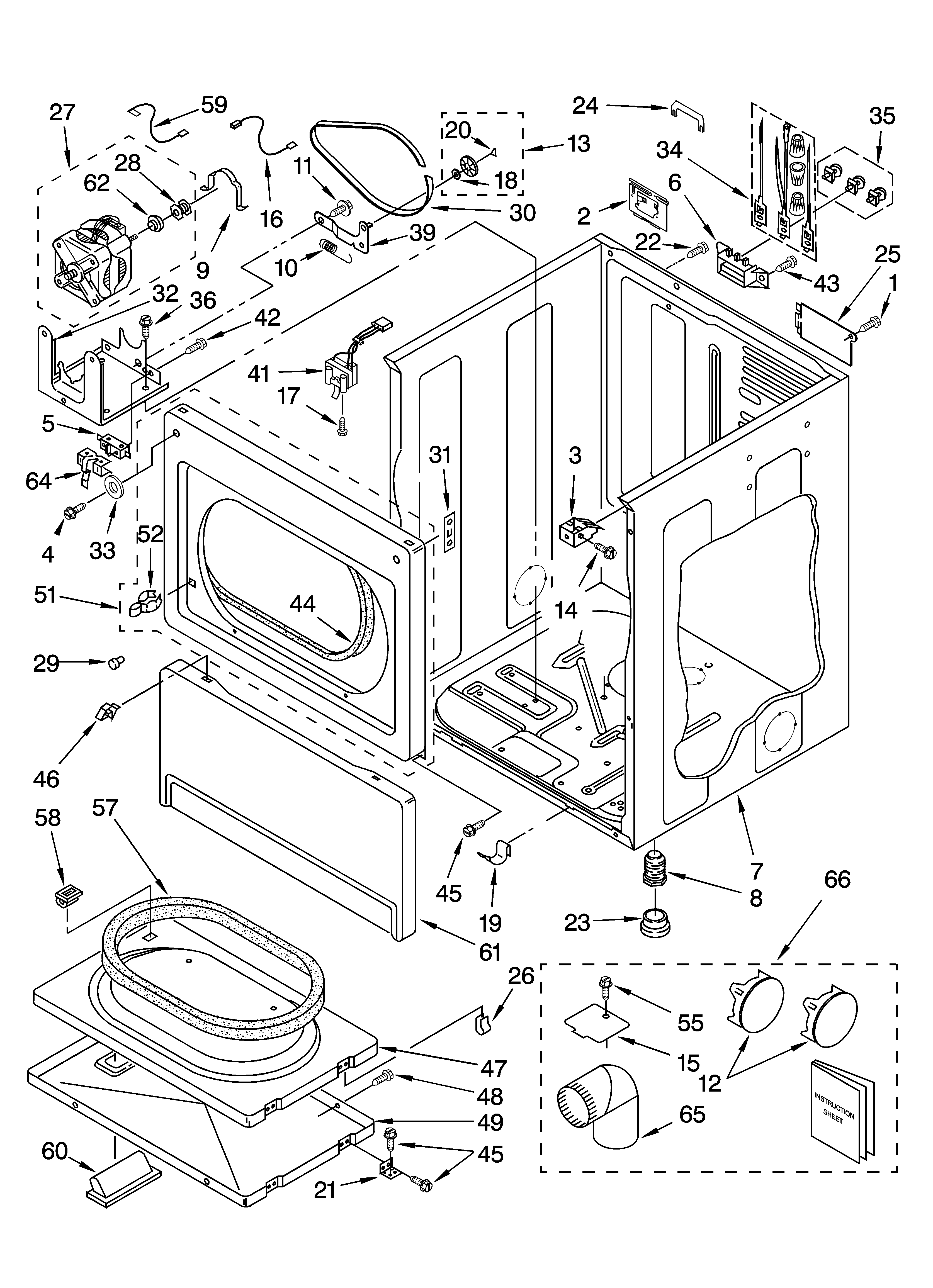 Whirlpool CEE2790KQ2 cabinet parts diagram